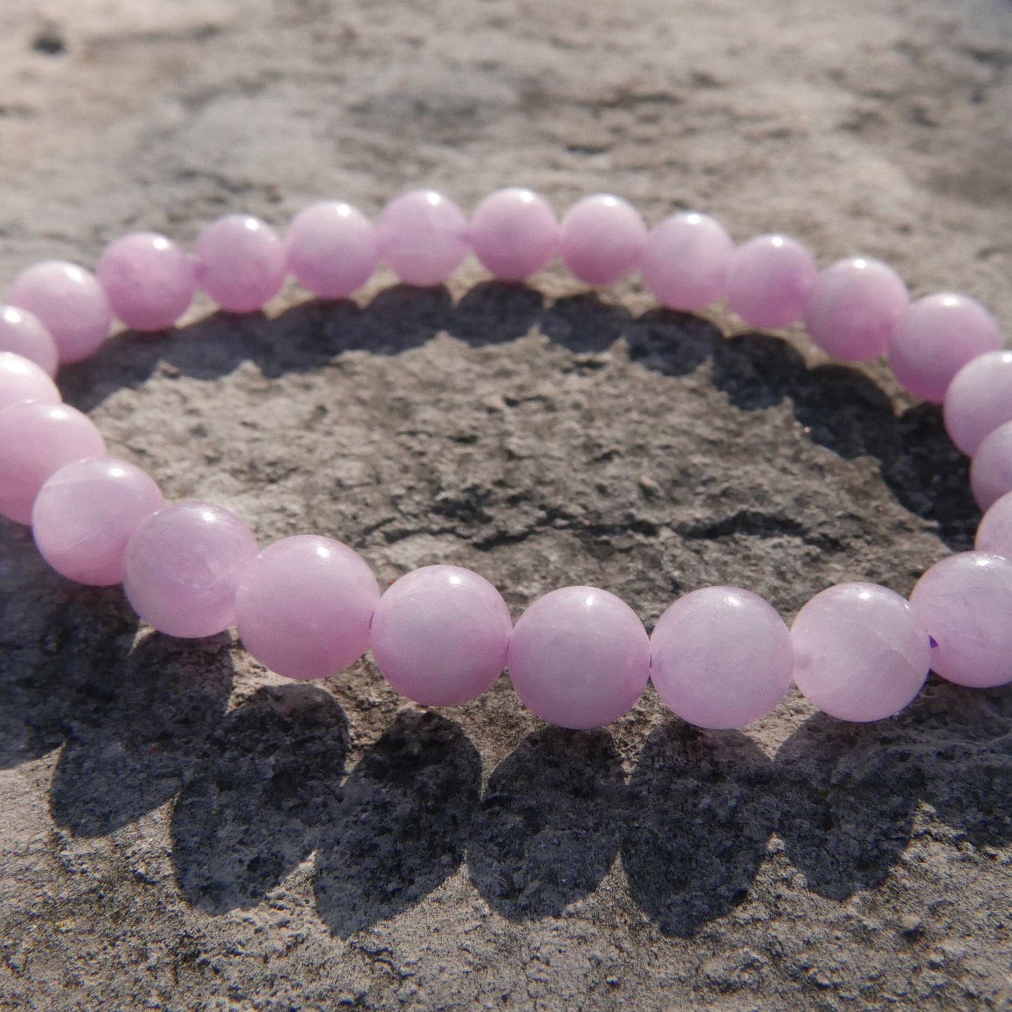 Kunzite Bracelet (7.5-8mm) | Snow Heart Crystals - Online Crystal Shop Canada
