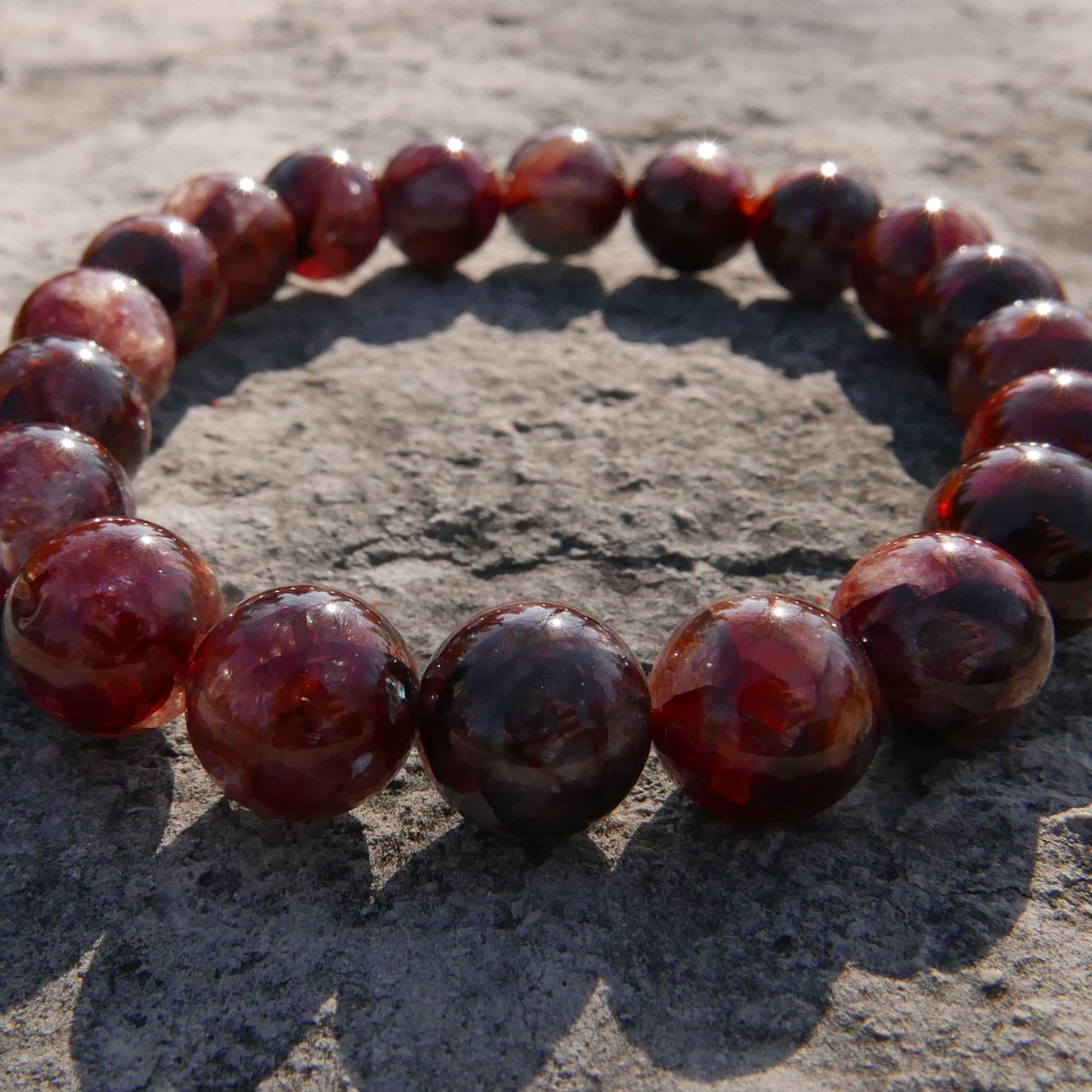 Fire Quartz Bracelet (9.5-10mm) | Snow Heart Crystals - Online Crystal Shop Canada