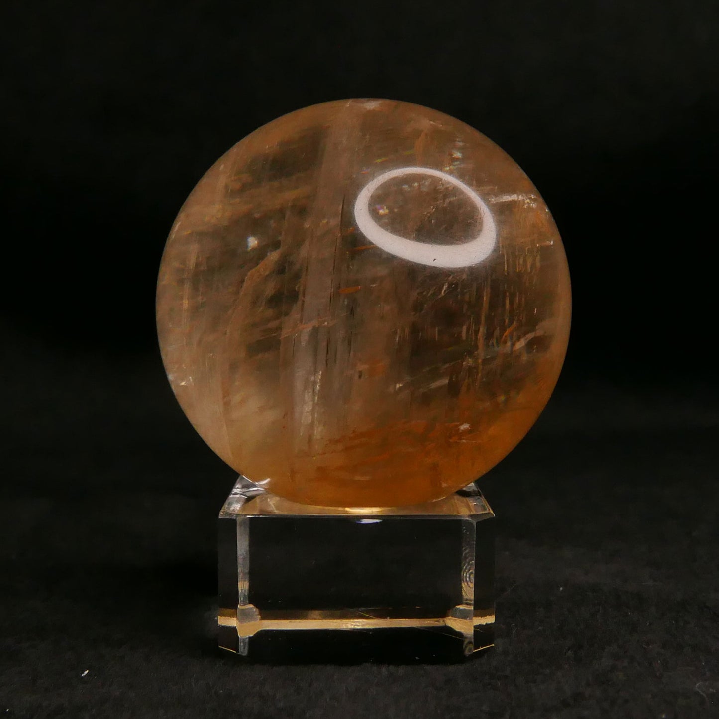 Honey Calcite Sphere with Stand | Snow Heart Crystals - Online Crystal Shop Canada