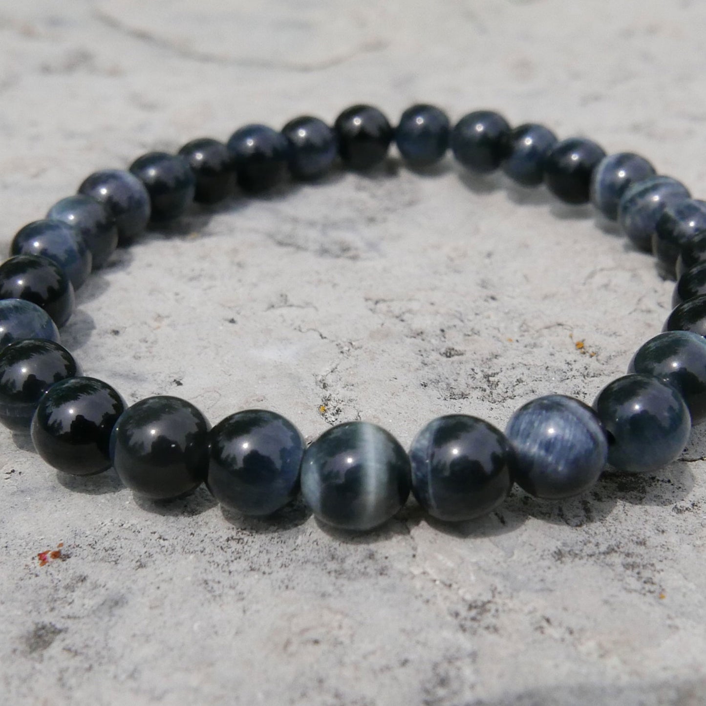 Blue Tiger Eye Bead Bracelet (5.5-6mm) | Snow Heart Crystals - Online Crystal Shop Canada