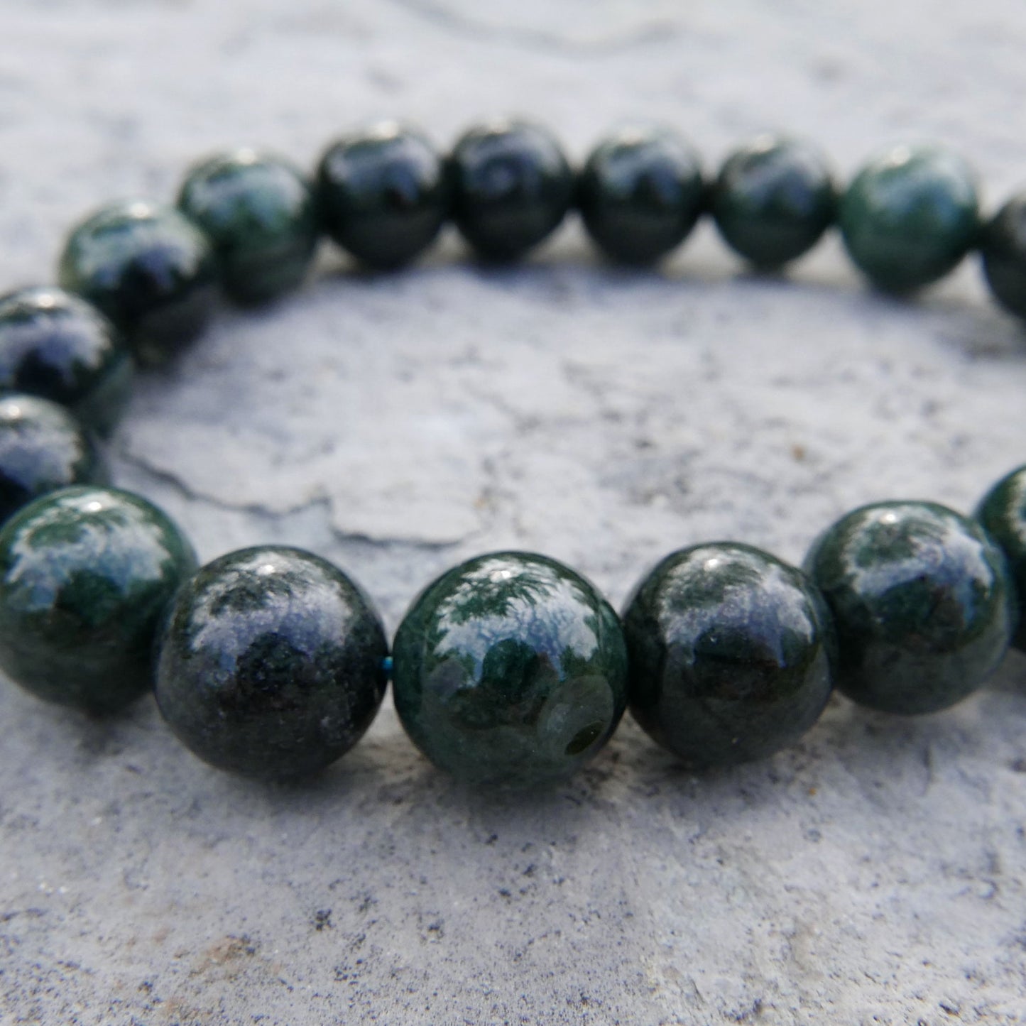 Black Jade Bracelet (9.5-10mm) | Snow Heart Crystals - Online Crystal Shop Canada