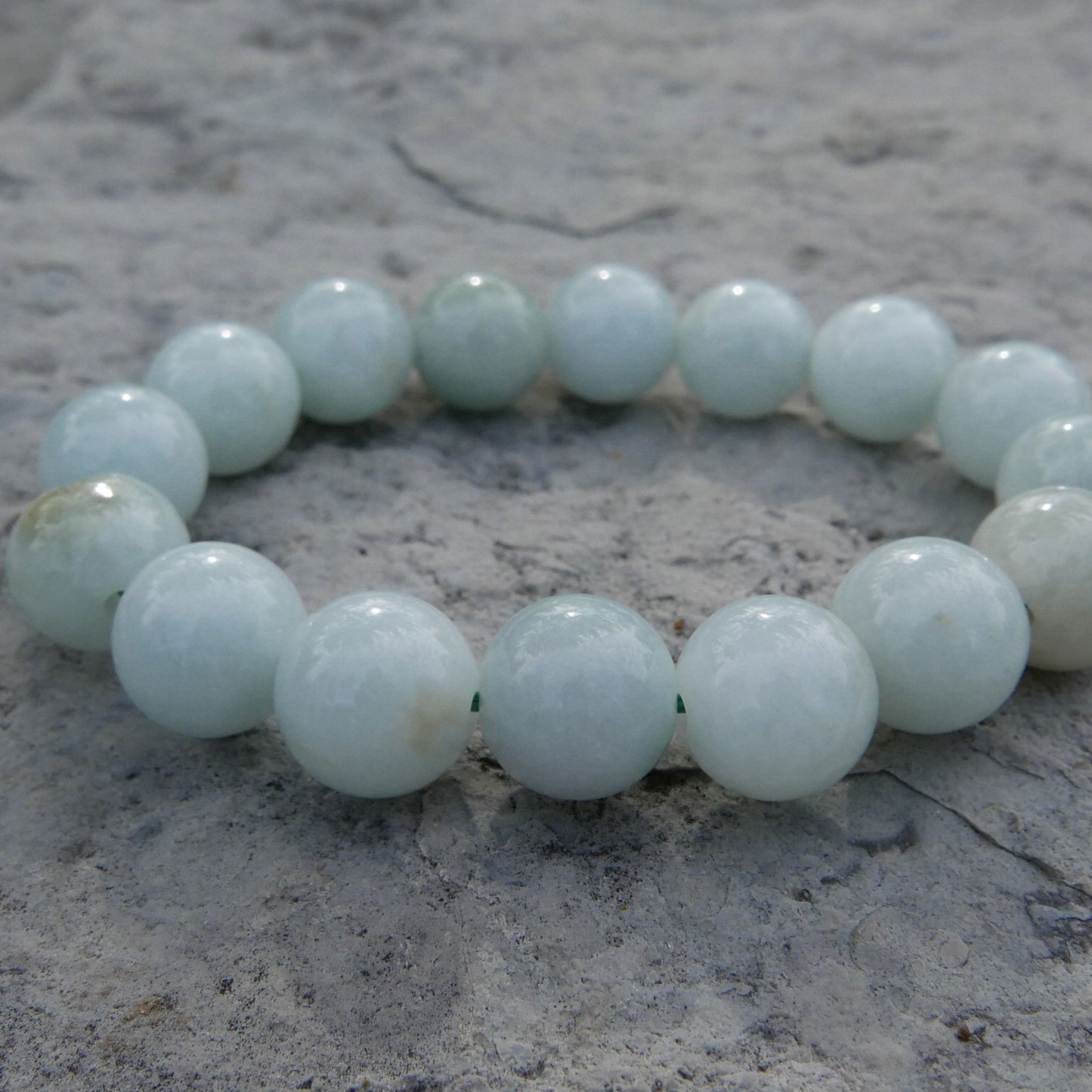 Green Jade Bracelet (12-12.5mm) | Snow Heart Crystals - Online Crystal Shop Canada