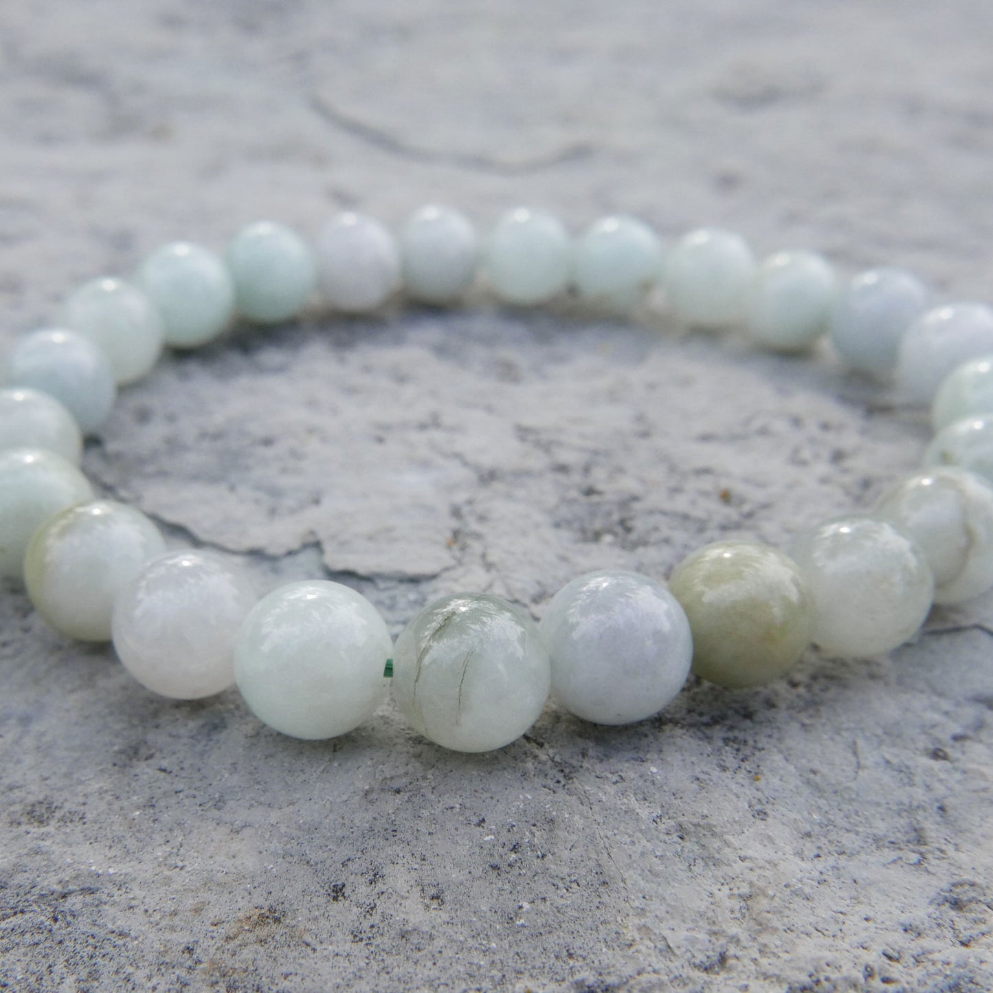 Green Jade Bracelet (7.5-8mm) | Snow Heart Crystals - Online Crystal Shop Canada