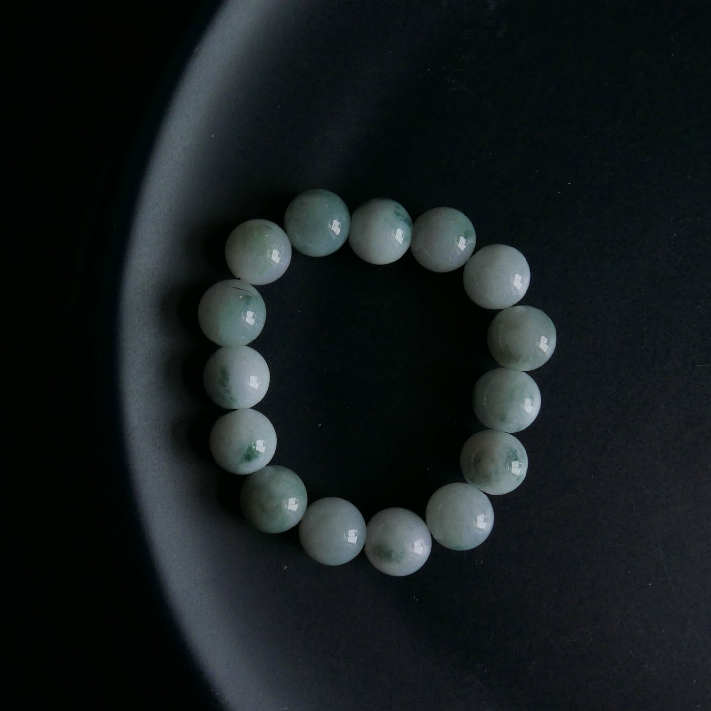 Green "Floating Flowers" Jade Bracelet (13-13.5mm) | Snow Heart Crystals - Online Crystal Shop Canada