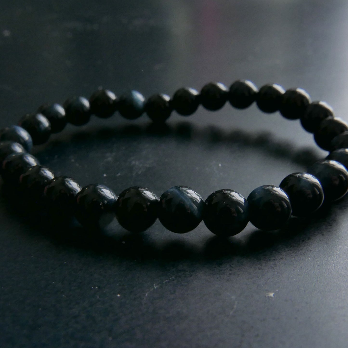 Blue Tiger Eye Bead Bracelet (6.5-7mm) | Snow Heart Crystals - Online Crystal Shop Canada