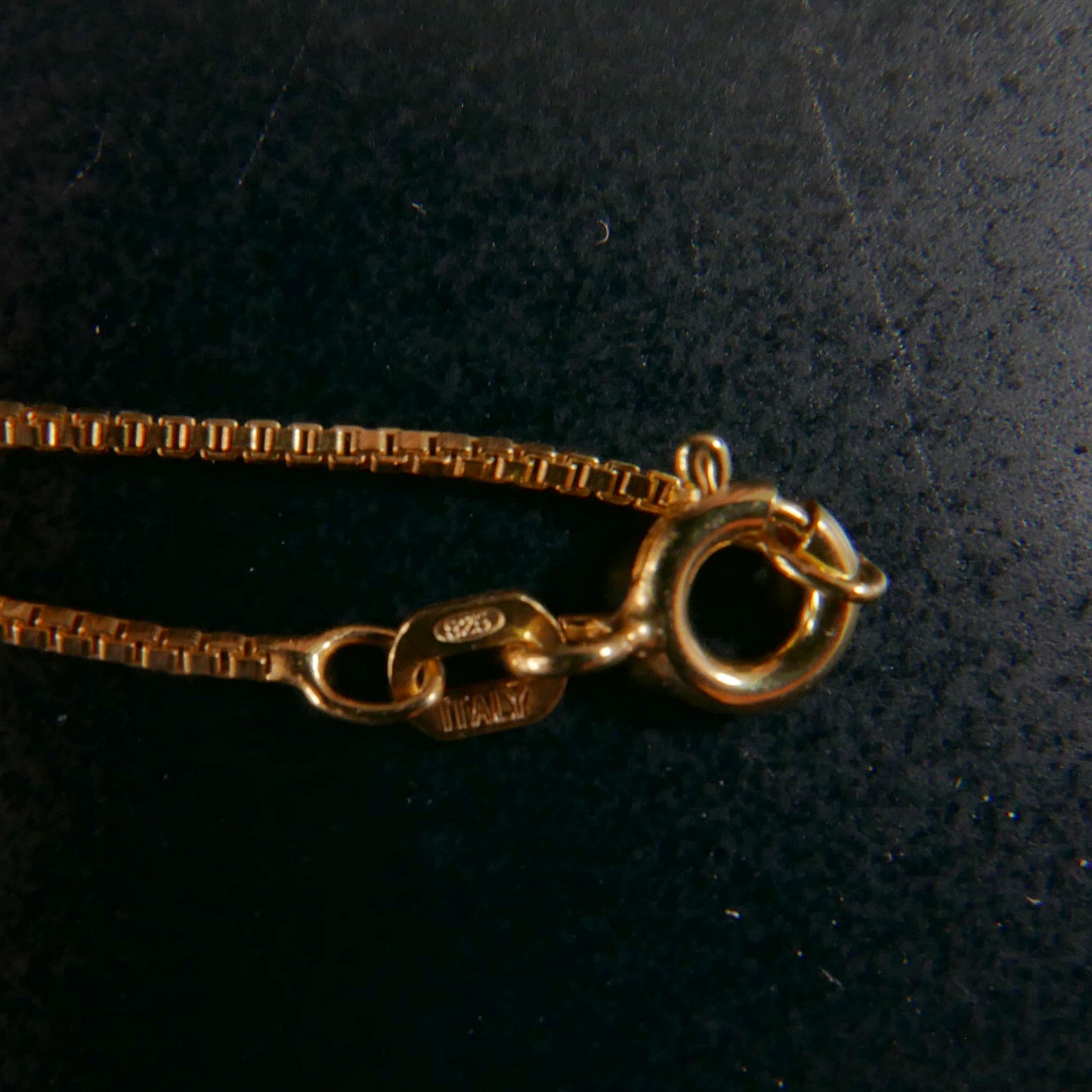 Green Jade Donut Pendant with 14K Gold Plated Sterling Silver 1mm Box Chain Necklace (18") | Snow Heart Crystals - Online Crystal Shop Canada