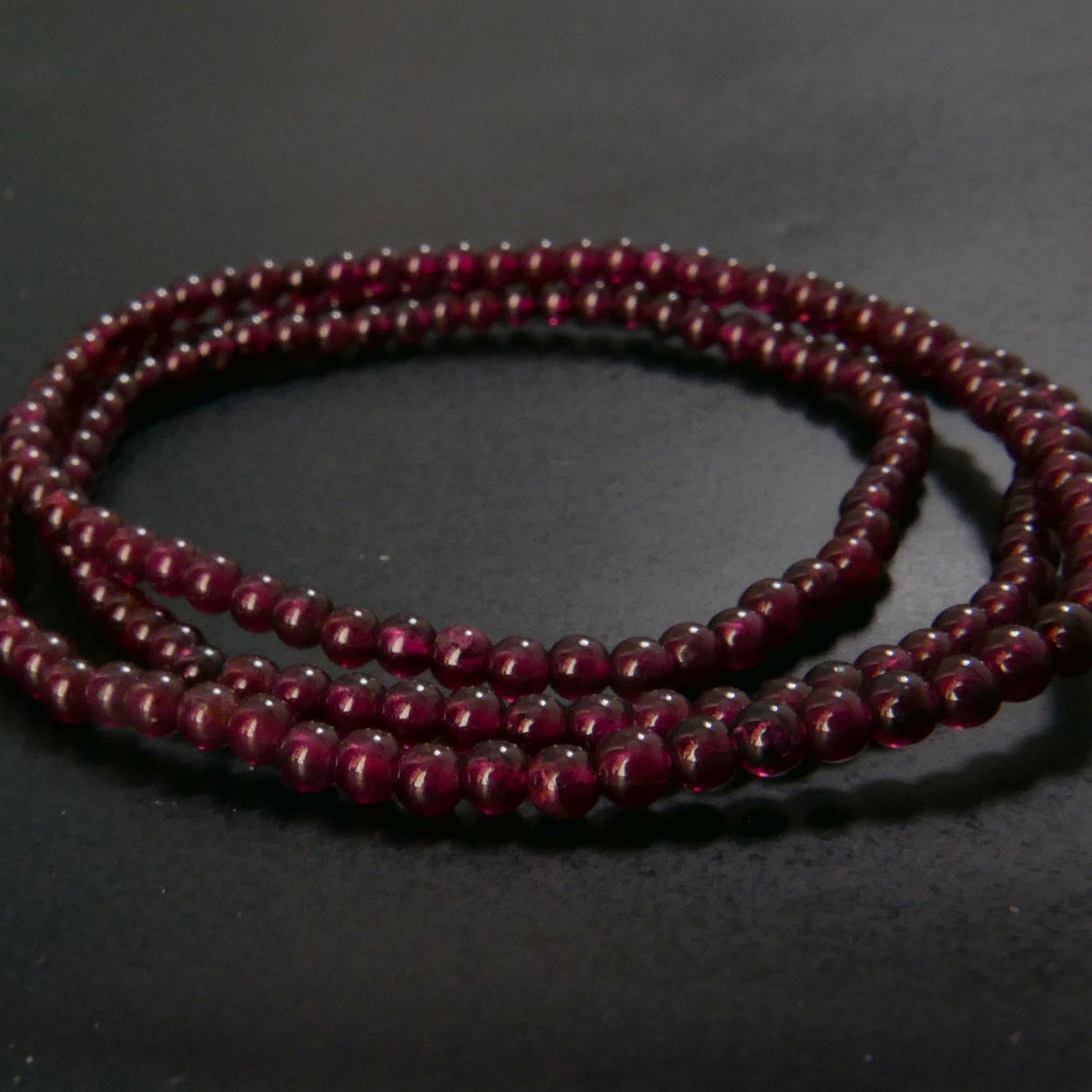 Garnet Bracelet (3mm) - Wrap Around - more purple | Snow Heart Crystals - Online Crystal Shop Canada