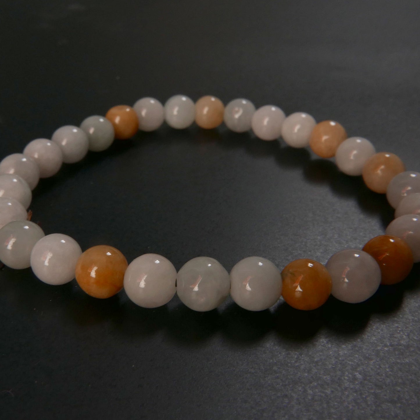 Mixed Green & Yellow Jade Bracelet (6-6.5mm) | Snow Heart Crystals - Online Crystal Shop Canada