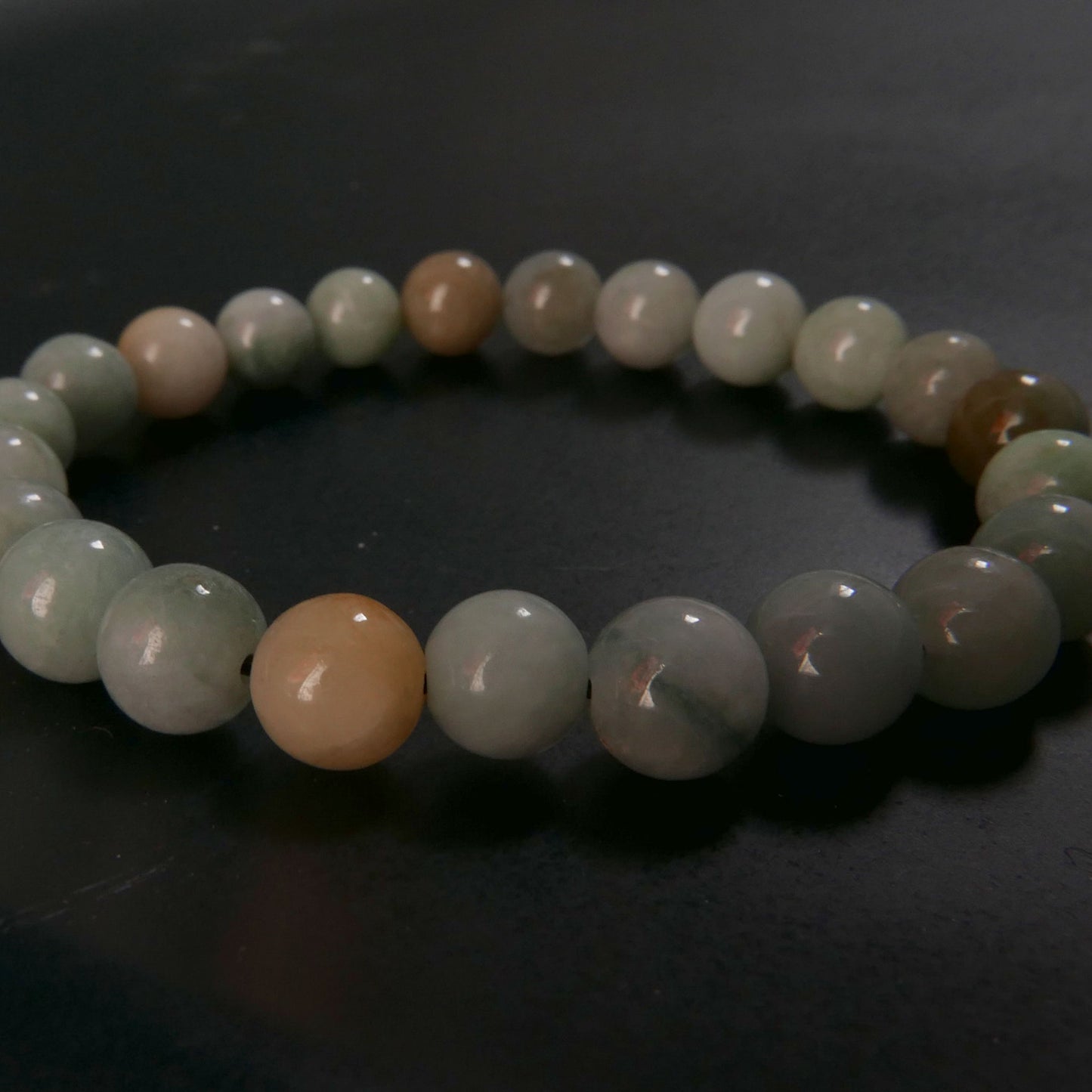 Mixed Green & Yellow Jade Bracelet (7.5-8mm) | Snow Heart Crystals - Online Crystal Shop Canada