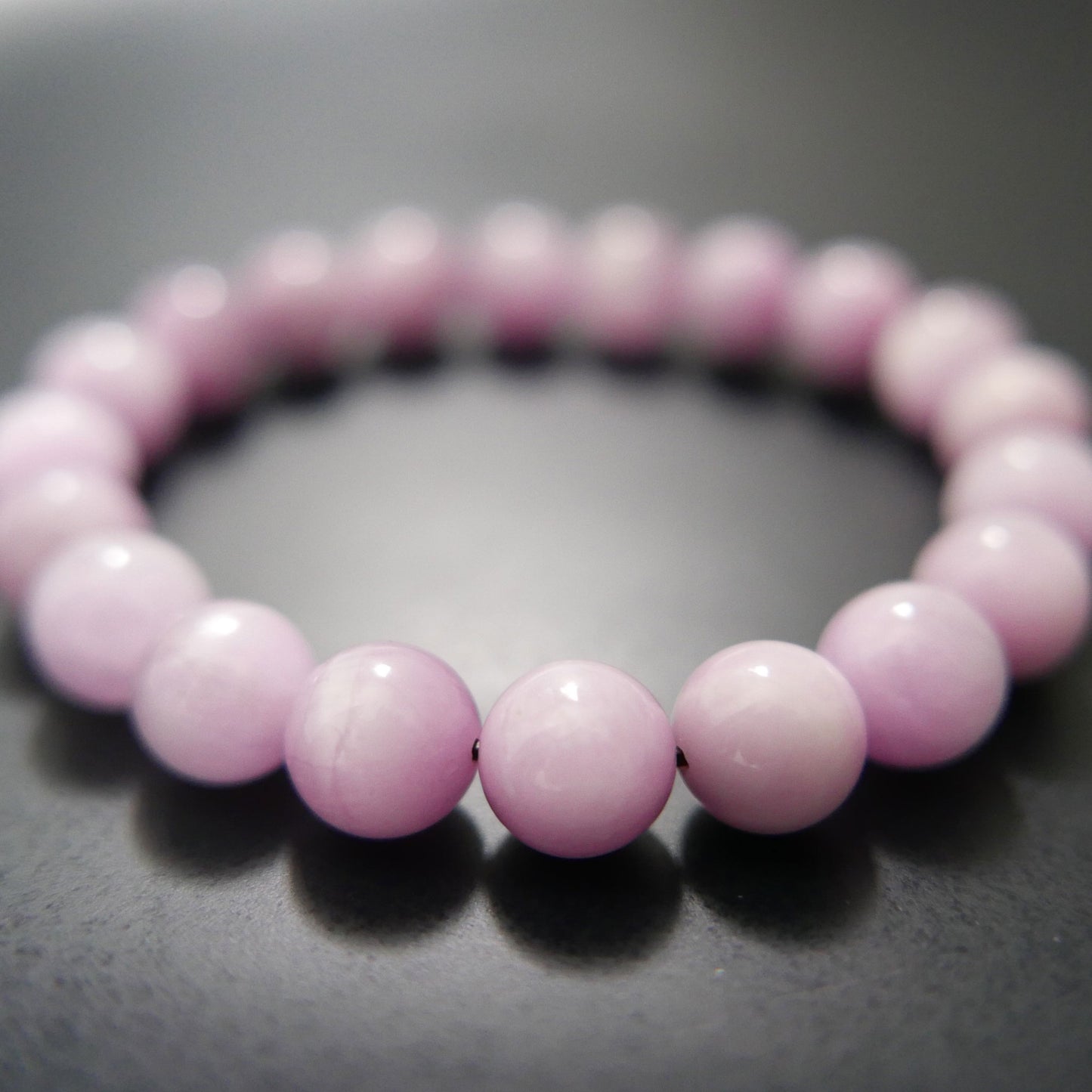 Kunzite Bead Bracelet (9-9.5mm) | Snow Heart Crystals - Online Crystal Shop Canada