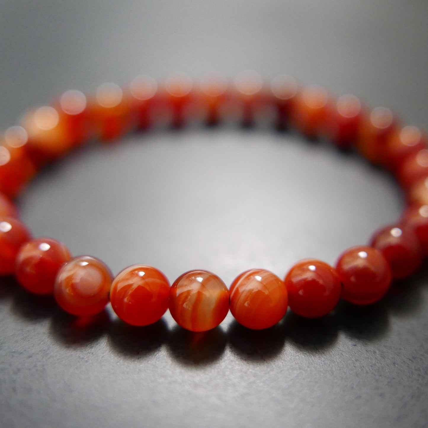 Carnelian Bead Bracelet (6-6.5mm) | Snow Heart Crystals - Online Crystal Shop Canada
