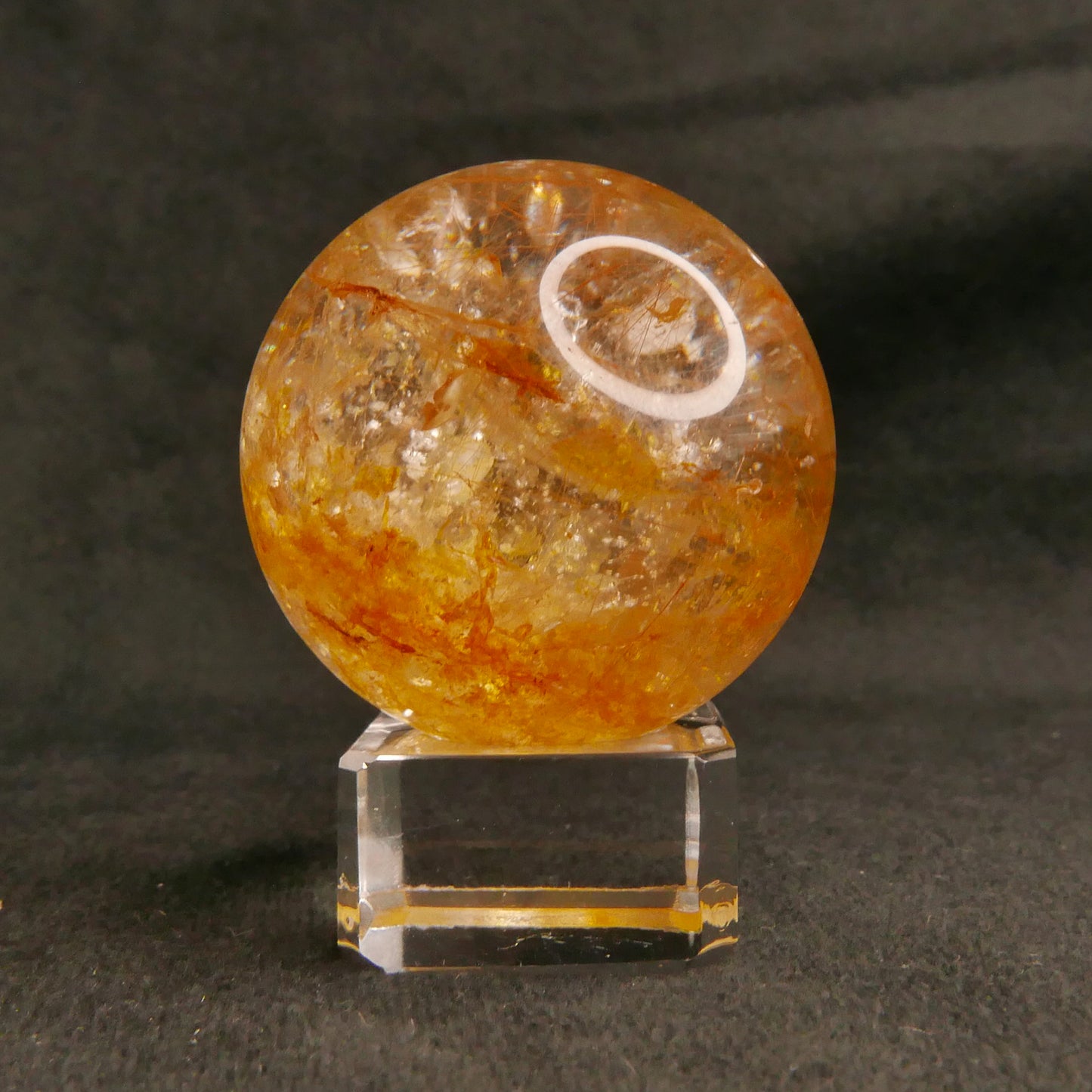 Golden Rutile Sphere with Stand | Snow Heart Crystals