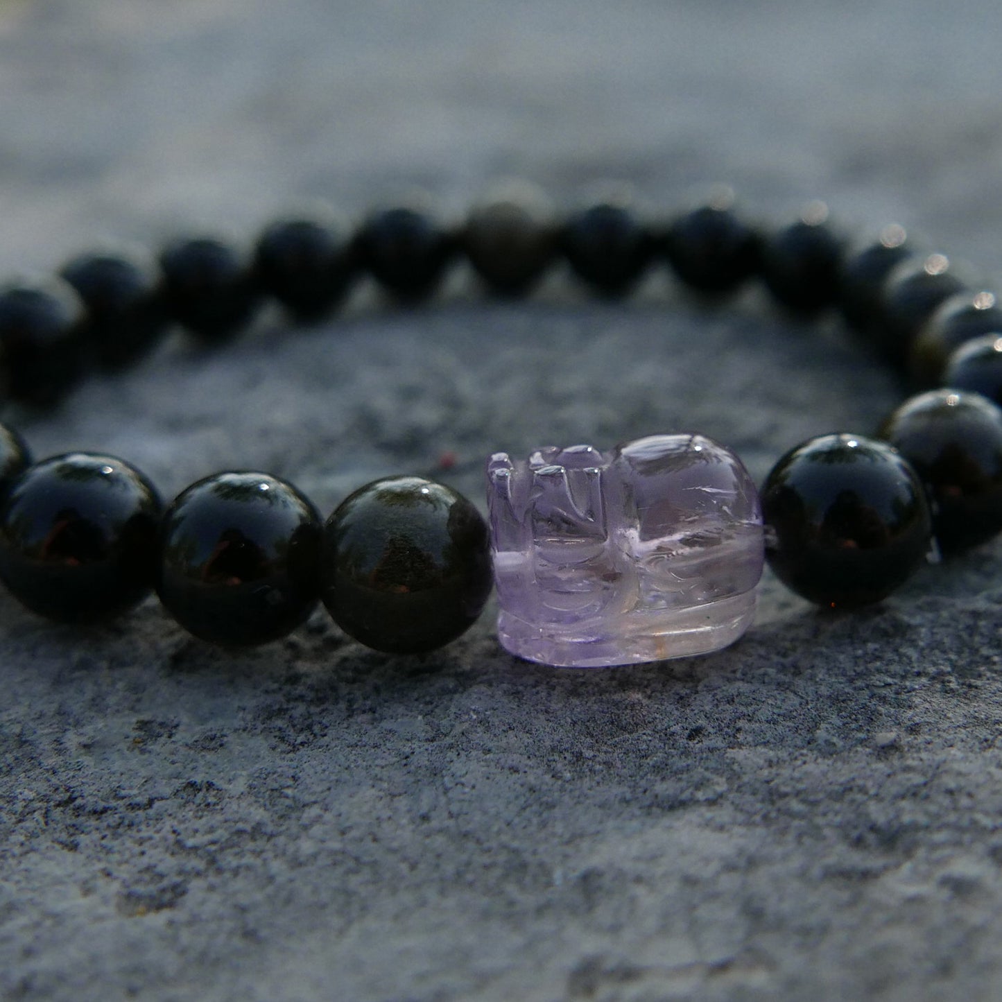 Golden Obsidian Bracelet with Ametrine Pixiu | Snow Heart Crystals