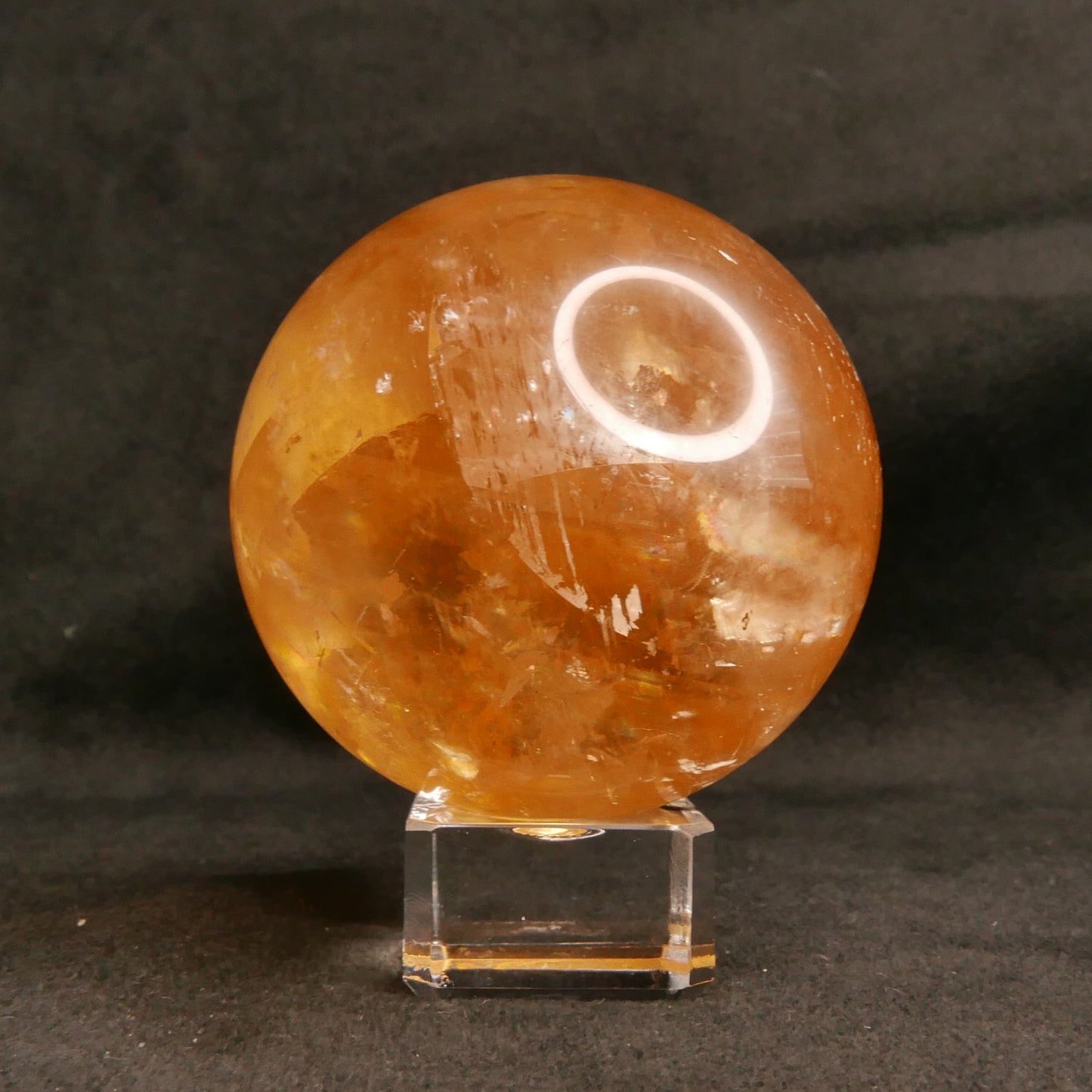 Honey Calcite Sphere with Stand | Snow Heart Crystals