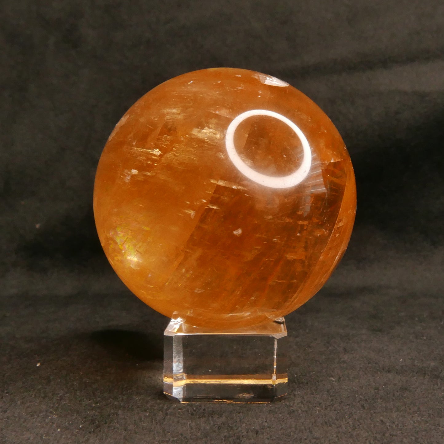 Honey Calcite Sphere with Stand | Snow Heart Crystals