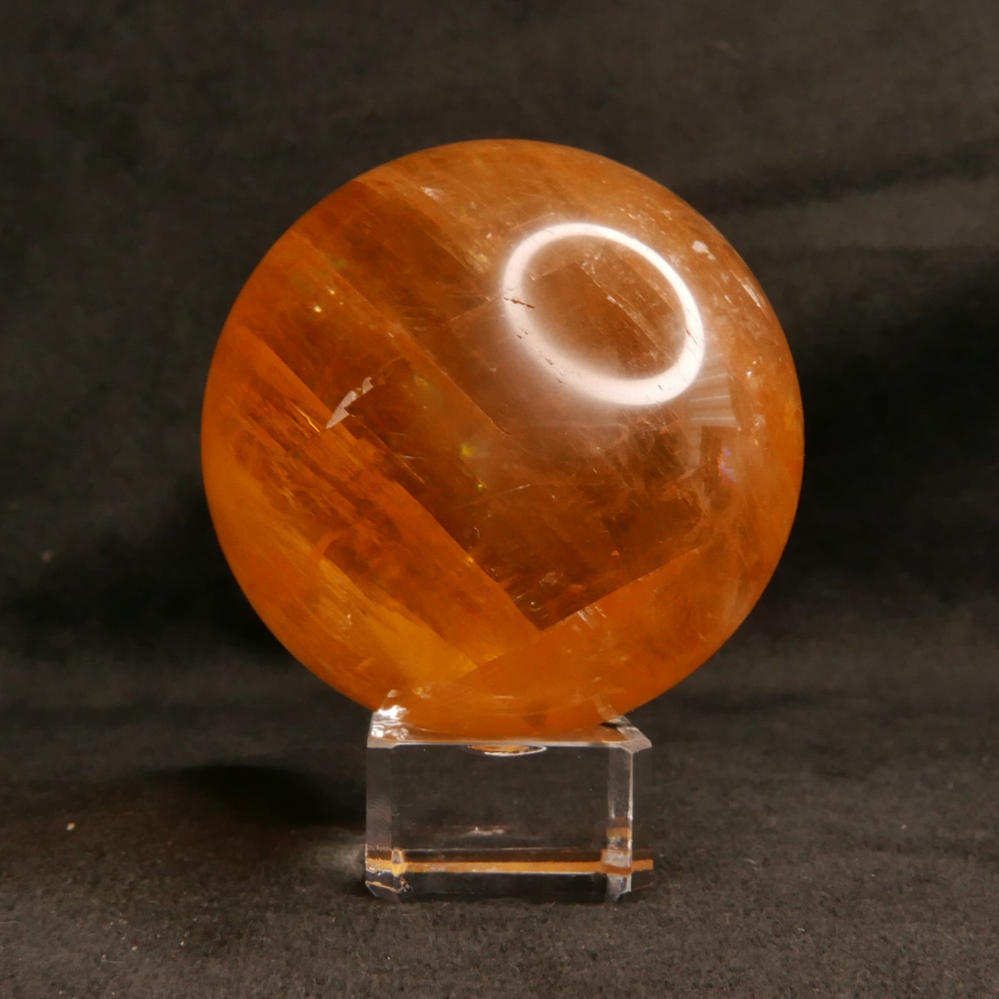 Honey Calcite Sphere with Stand | Snow Heart Crystals