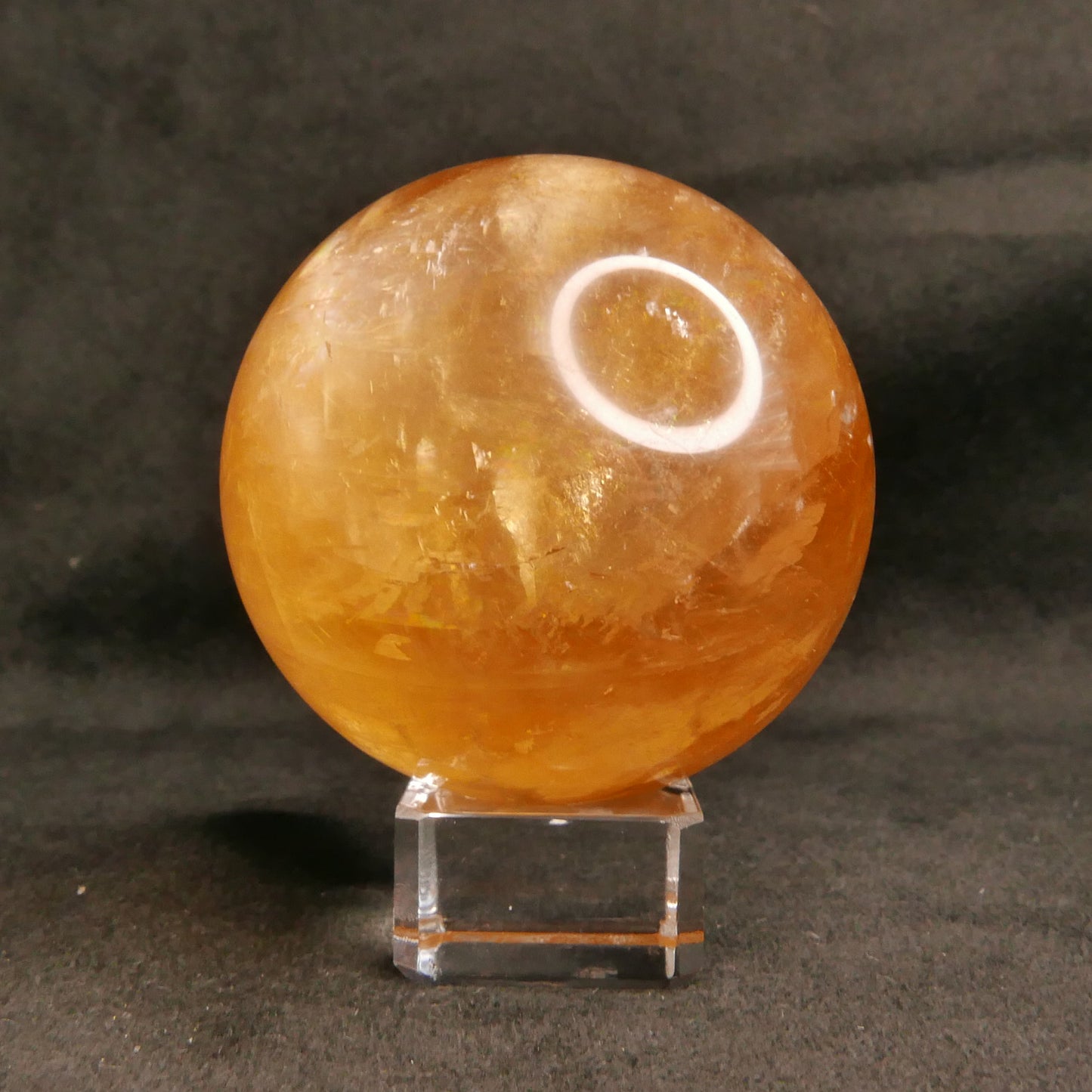 Honey Calcite Sphere with Stand | Snow Heart Crystals