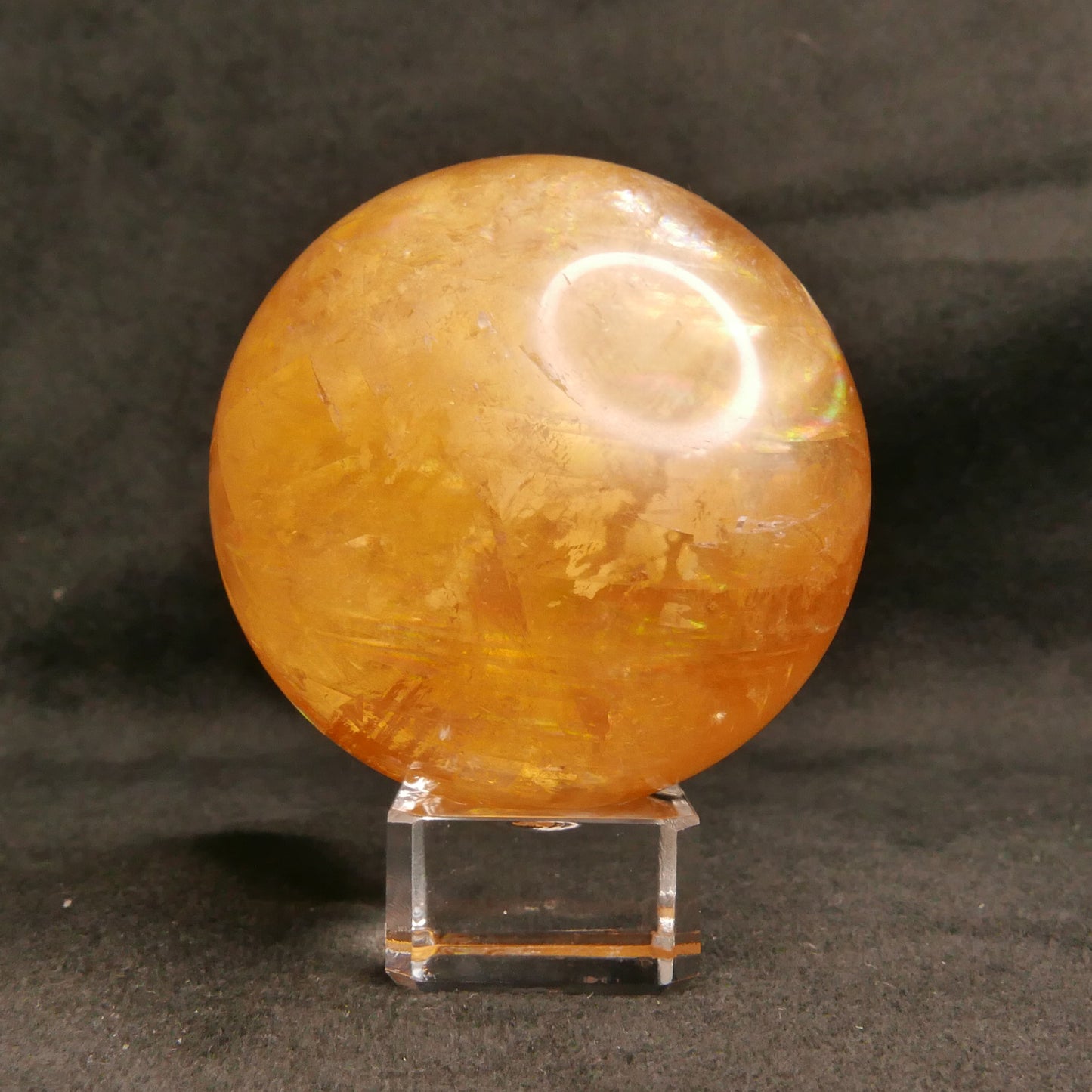 Honey Calcite Sphere with Stand | Snow Heart Crystals