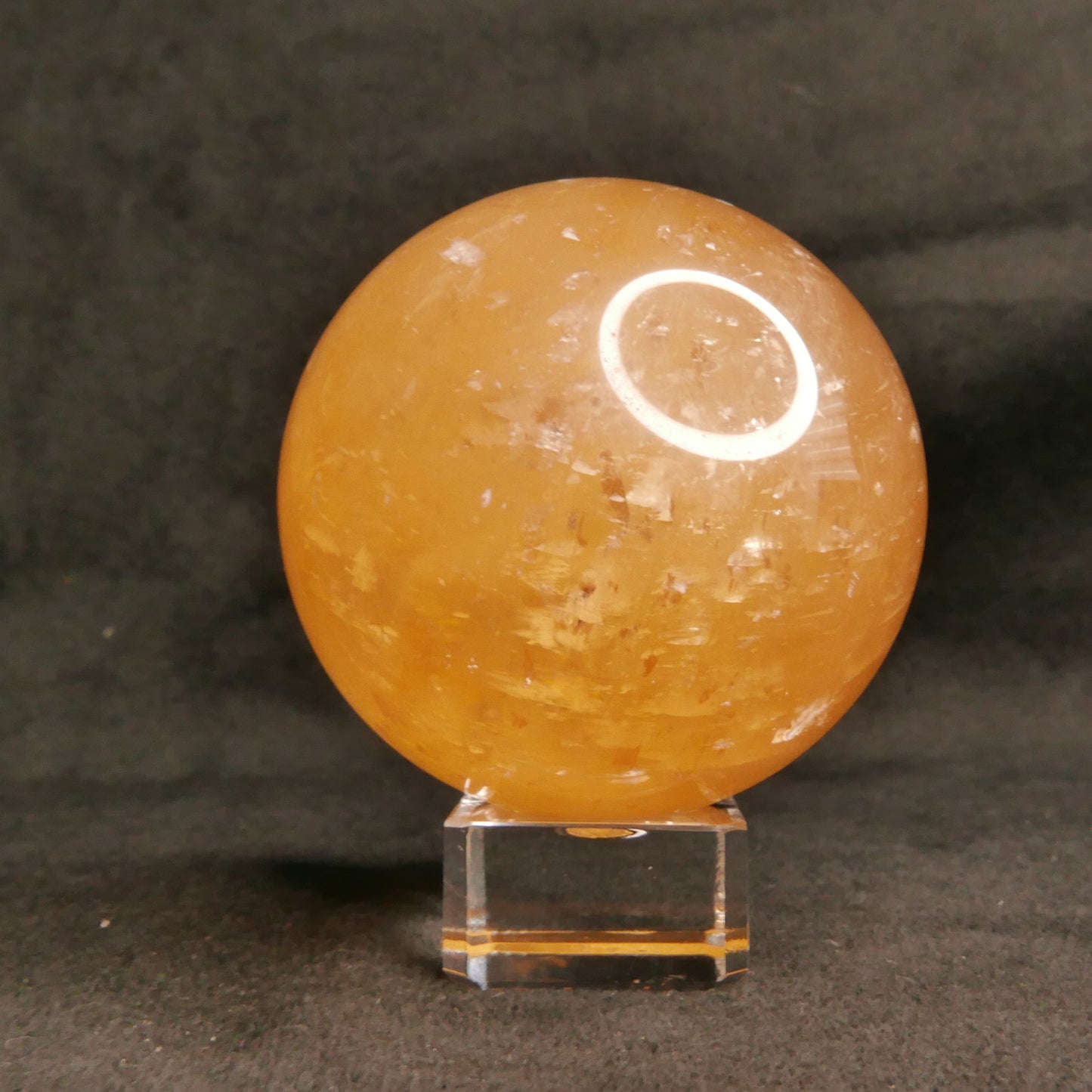 Honey Calcite Sphere with Stand | Snow Heart Crystals