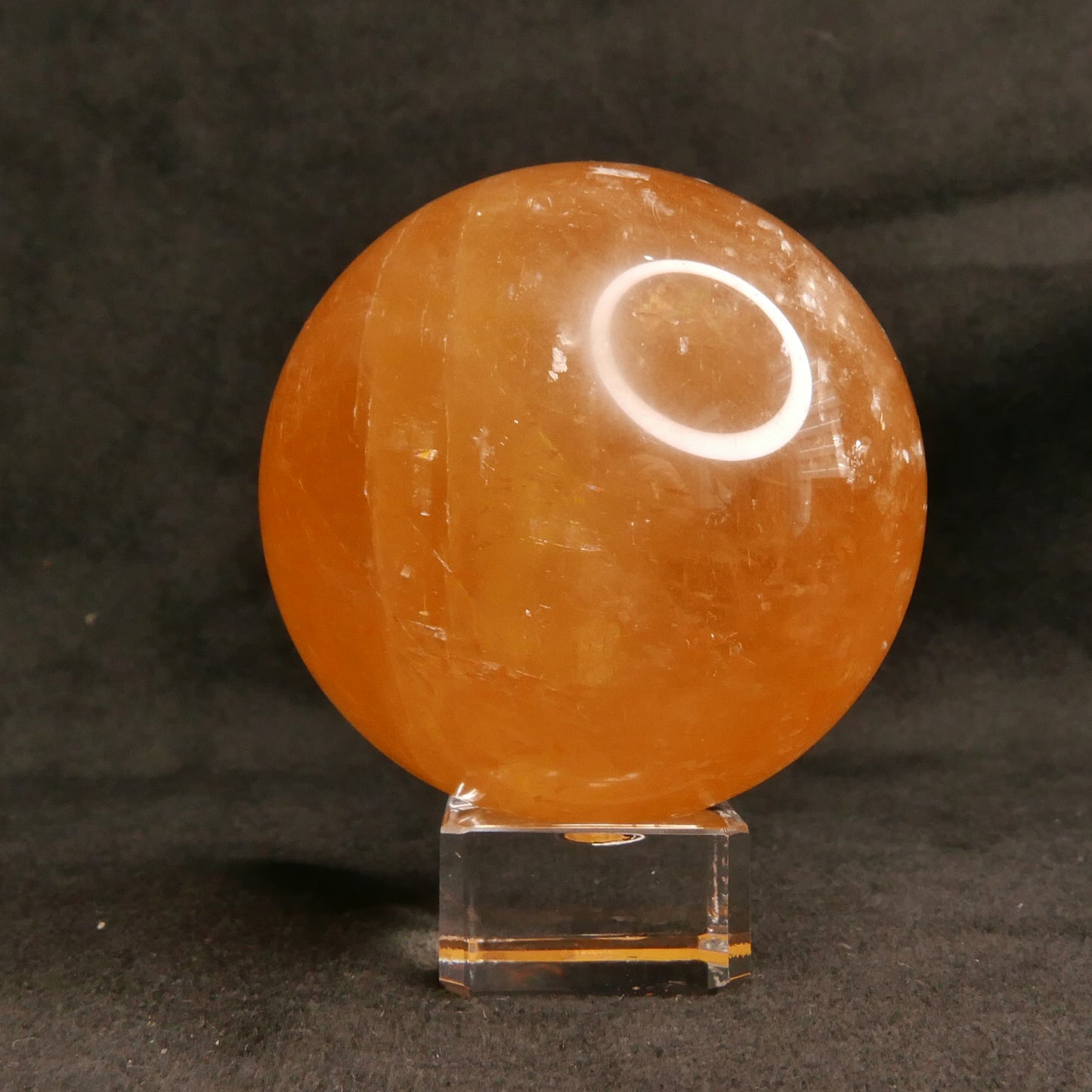 Honey Calcite Sphere with Stand | Snow Heart Crystals