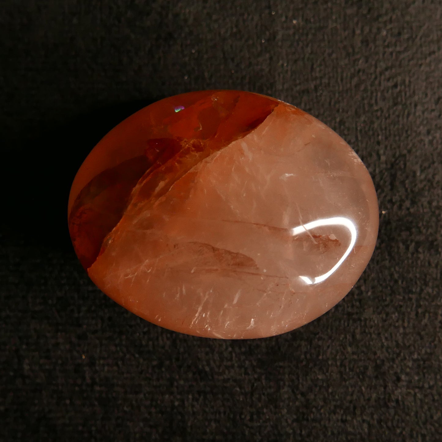 Fire Quartz Palm Stone | Snow Heart Crystals