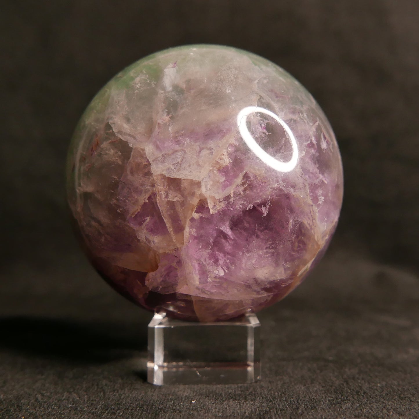 Fluorite Sphere with Glass Stand | Snow Heart Crystals - Online Crystal Shop Canada