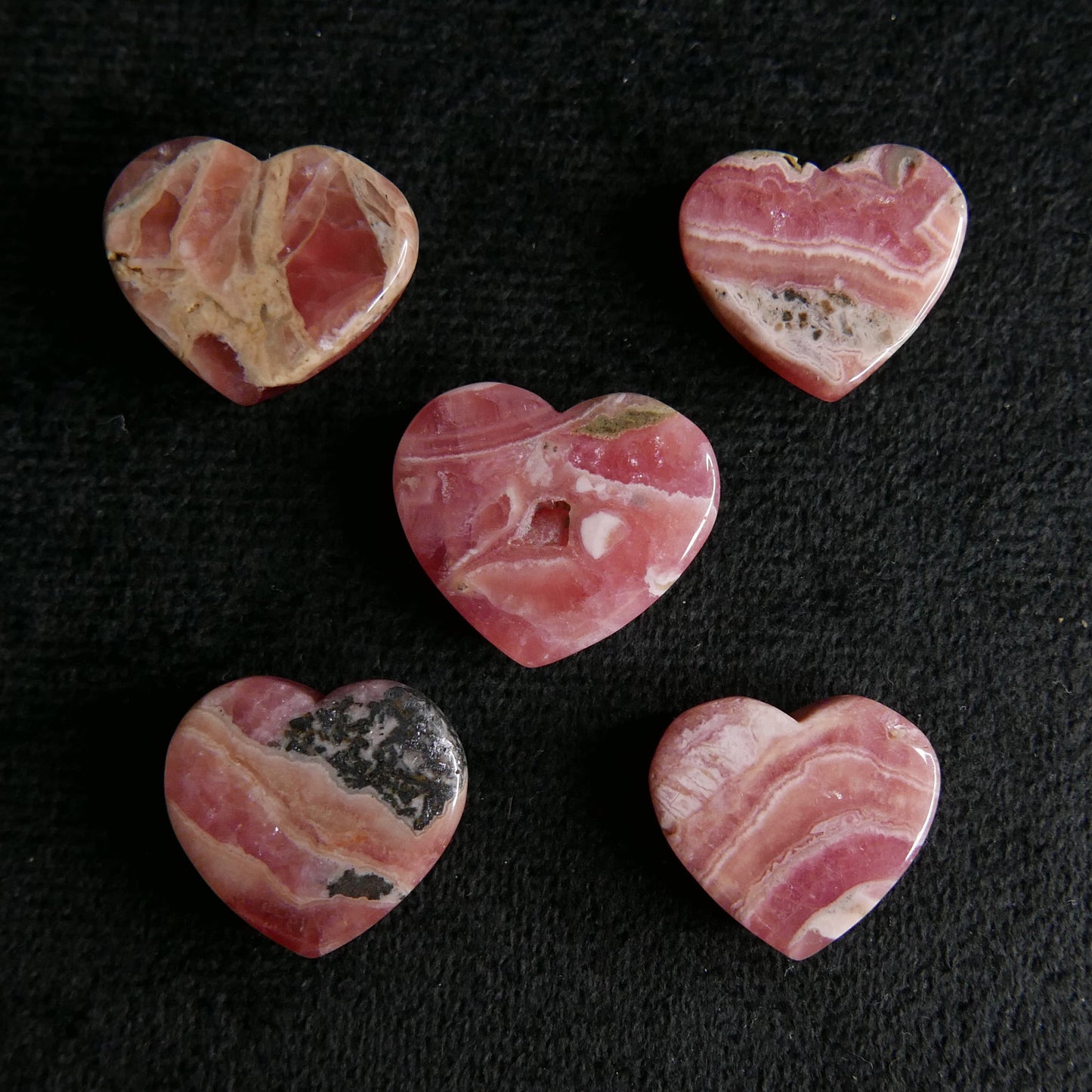 Rhodochrosite Mini Heart | Snow Heart Crystals
