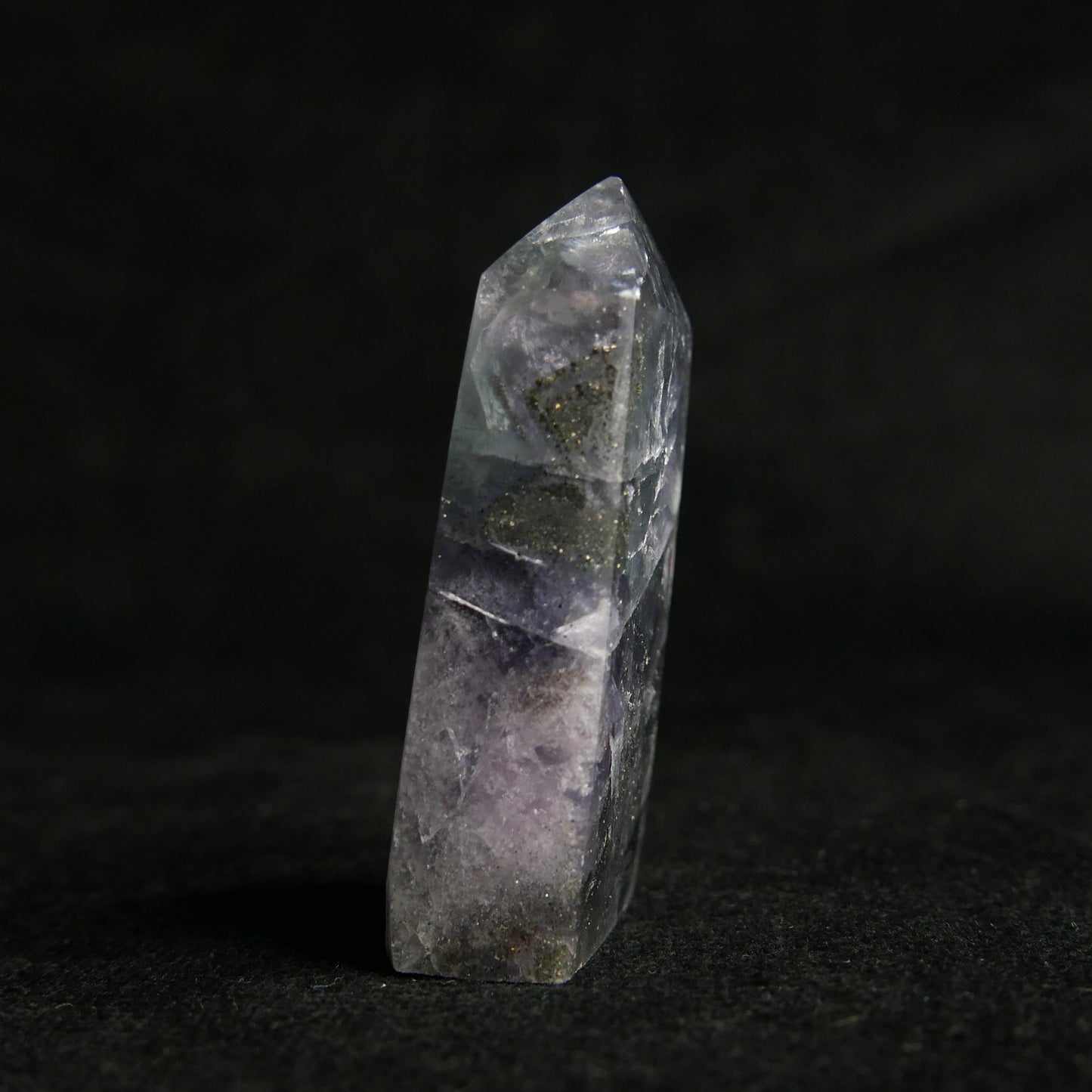 Fluorite with Pyrite Tower | Snow Heart Crystals