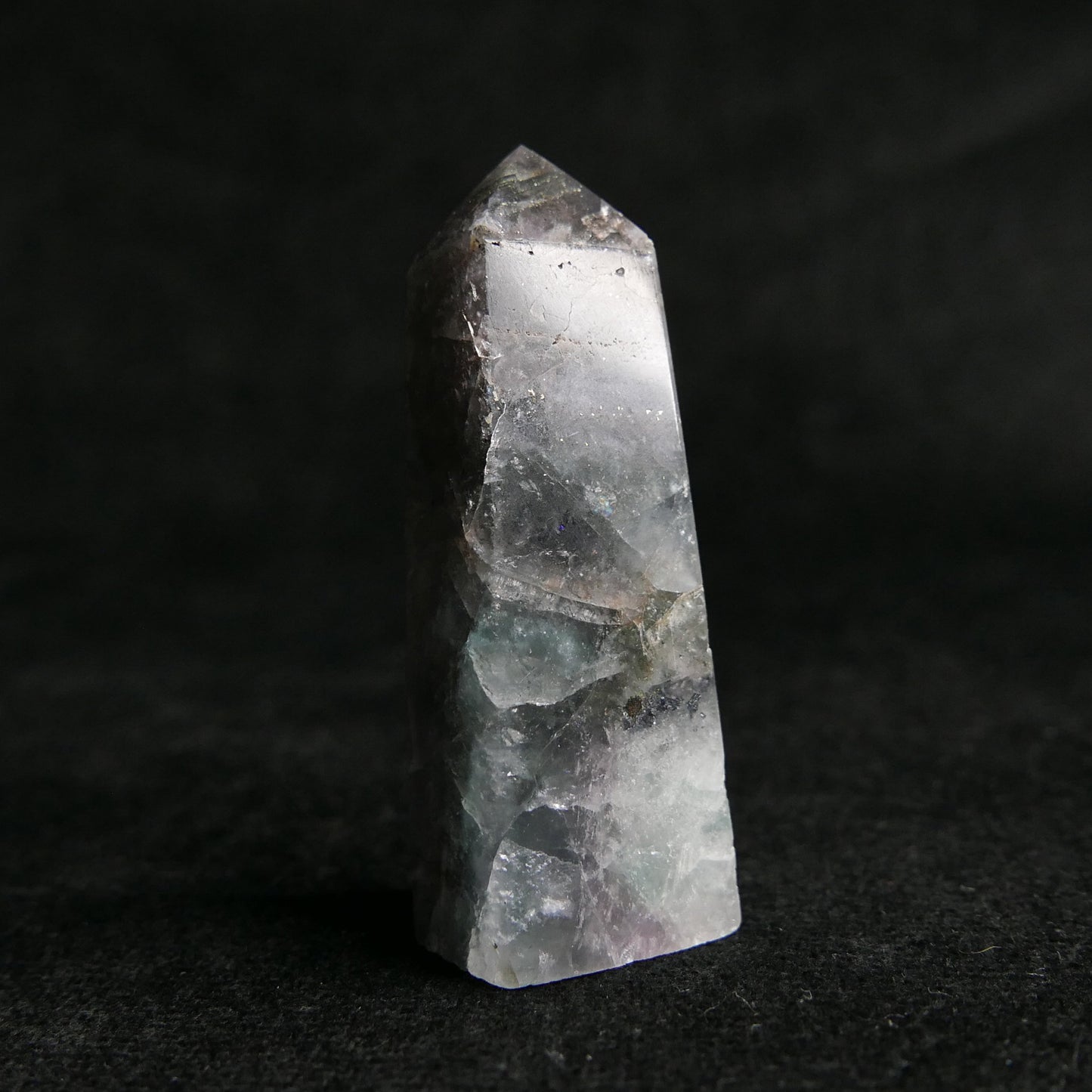 Fluorite with Pyrite Tower | Snow Heart Crystals