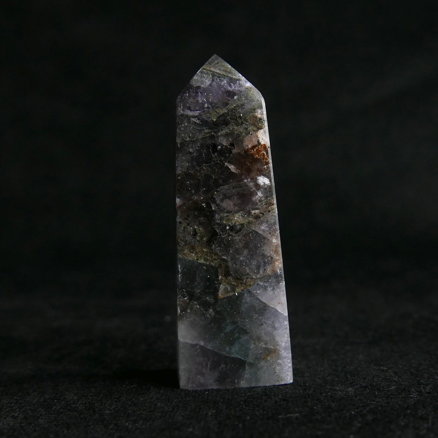 Fluorite with Pyrite Tower | Snow Heart Crystals