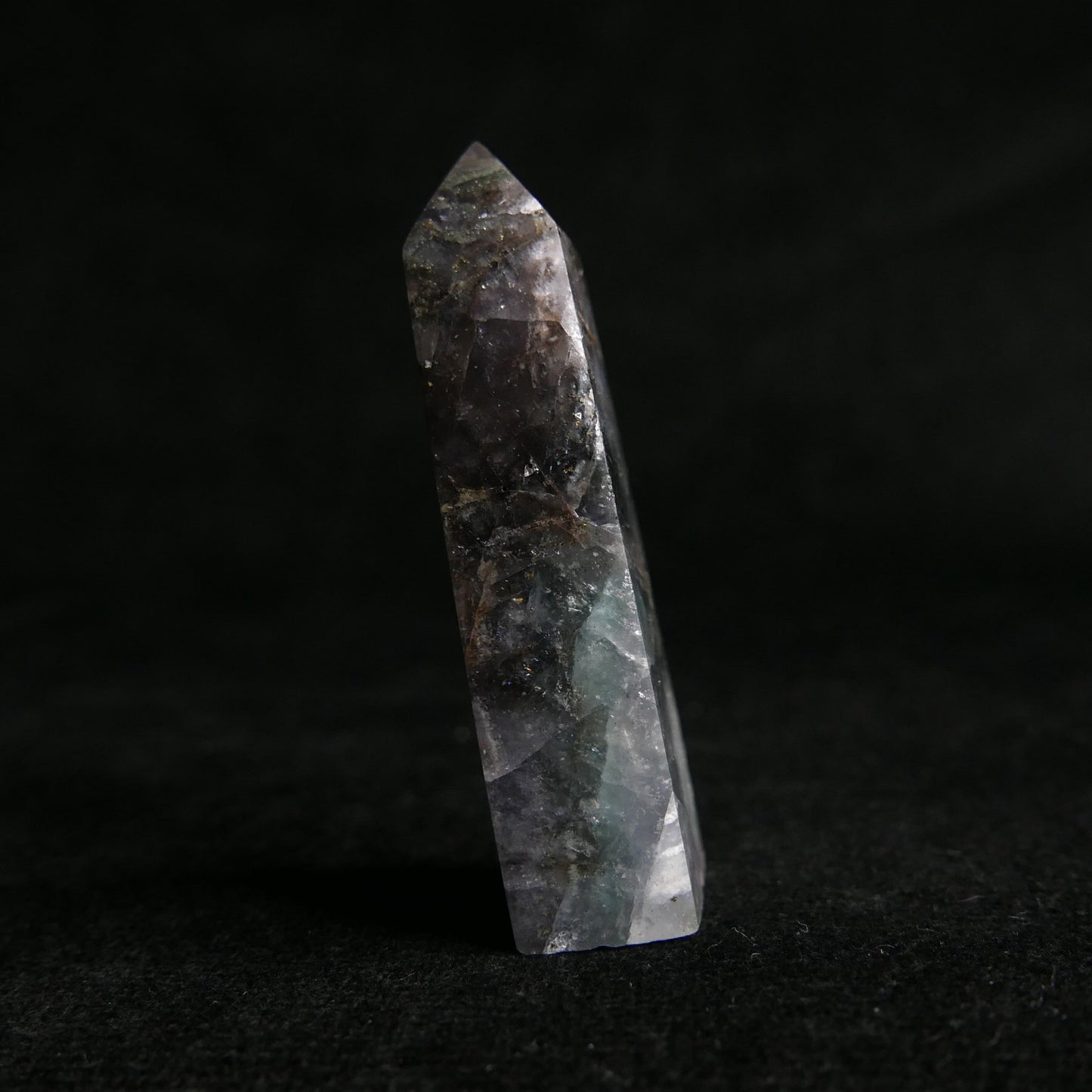 Fluorite with Pyrite Tower | Snow Heart Crystals