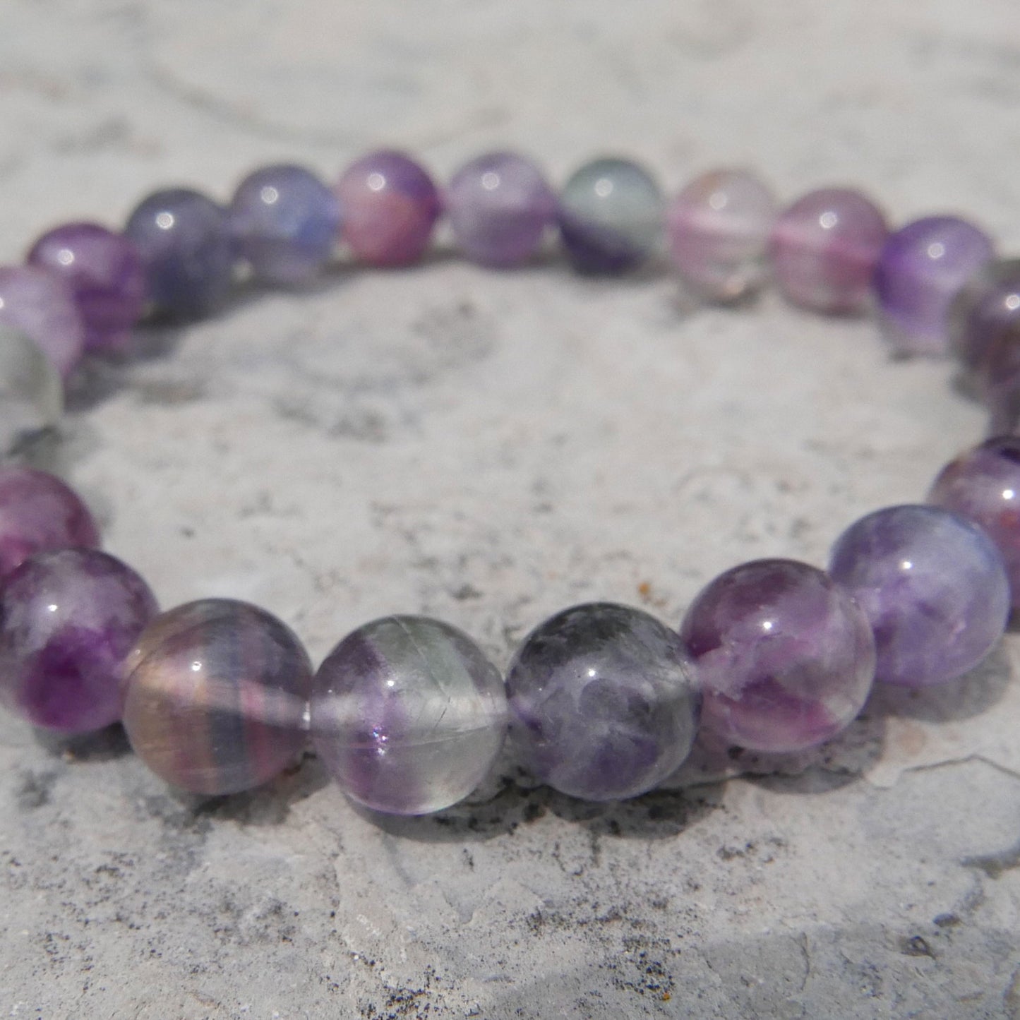 Fluorite Bead Bracelet (8-9mm) | Snow Heart Crystals - Online Crystal Shop Canada