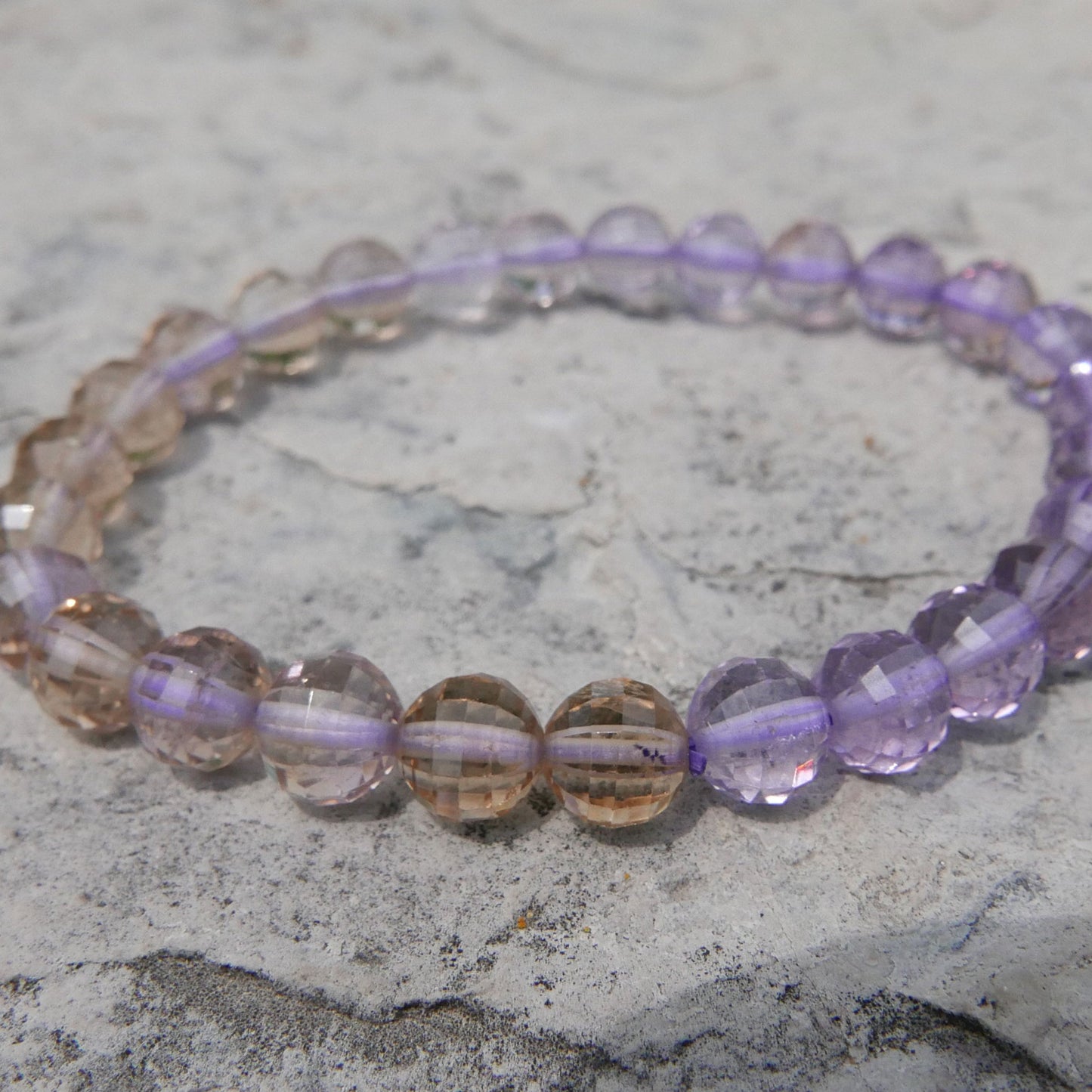 Ametrine Bracelet (6-7mm) - multifaceted | Snow Heart Crystals - Online Crystal Shop Canada