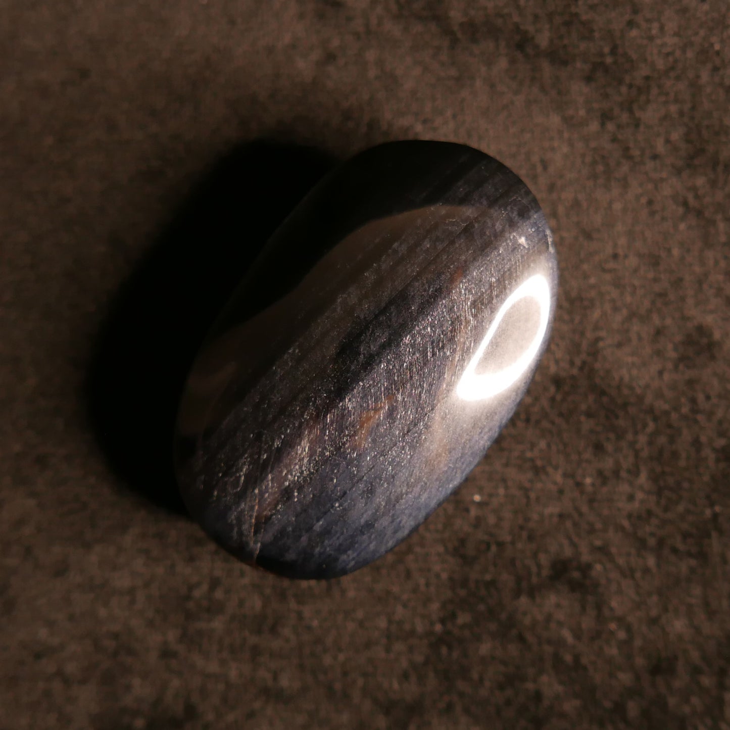 Blue Tiger Eye Palm Stone | Snow Heart Crystals