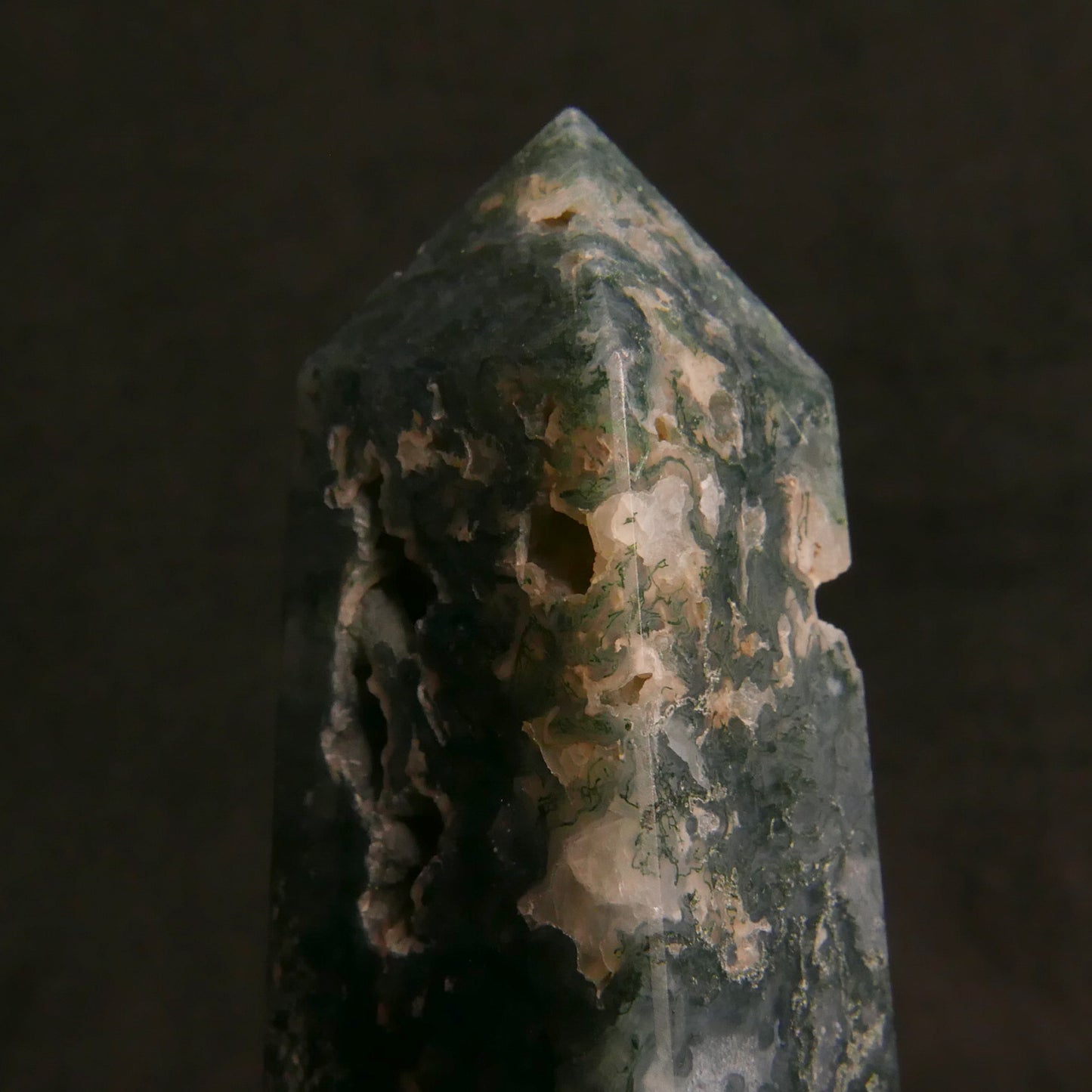 Moss Agate Tower | Snow Heart Crystals - Online Crystal Shop Canada
