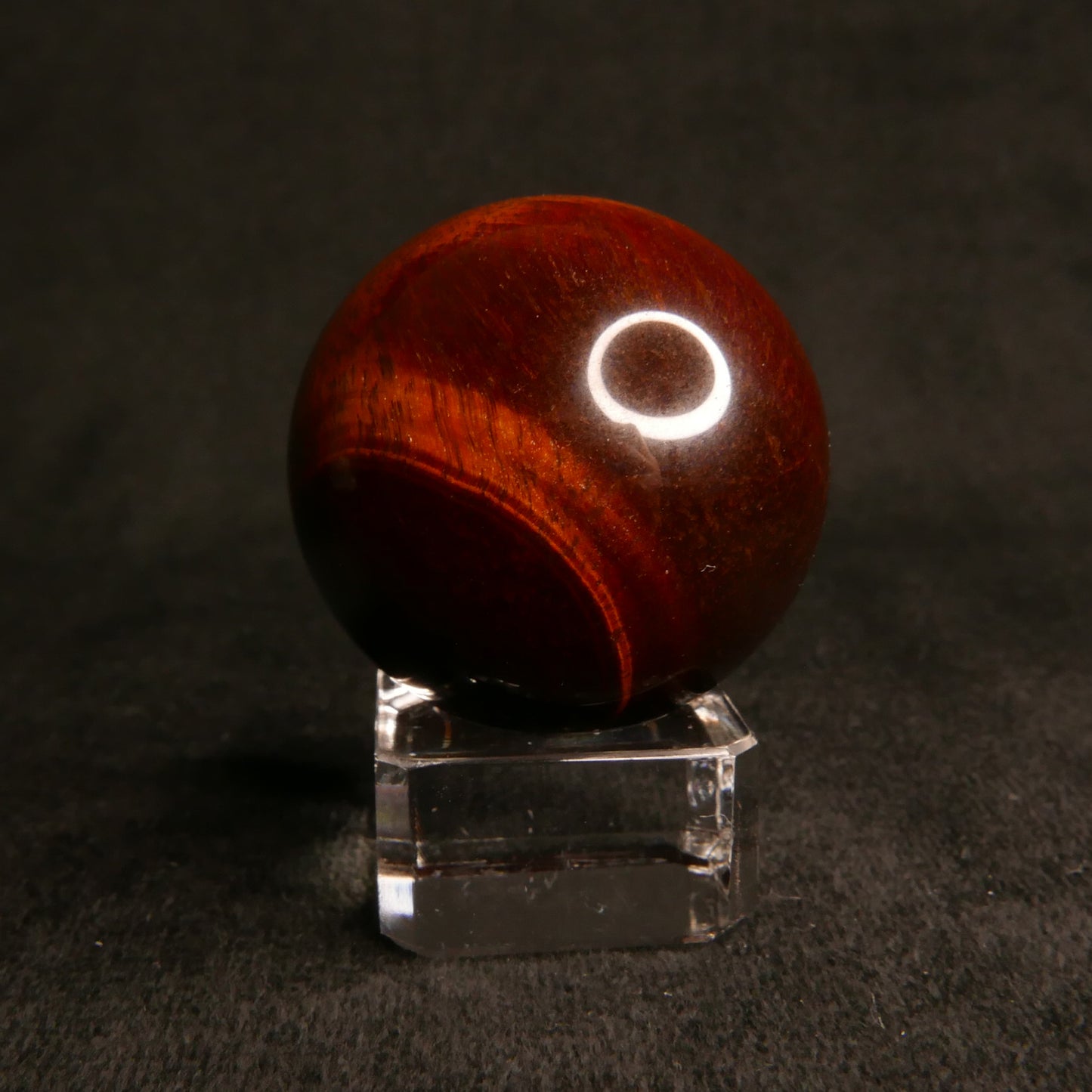 Red Tiger Eye Sphere with Glass Stand | Snow Heart Crystals - Online Crystal Shop Canada