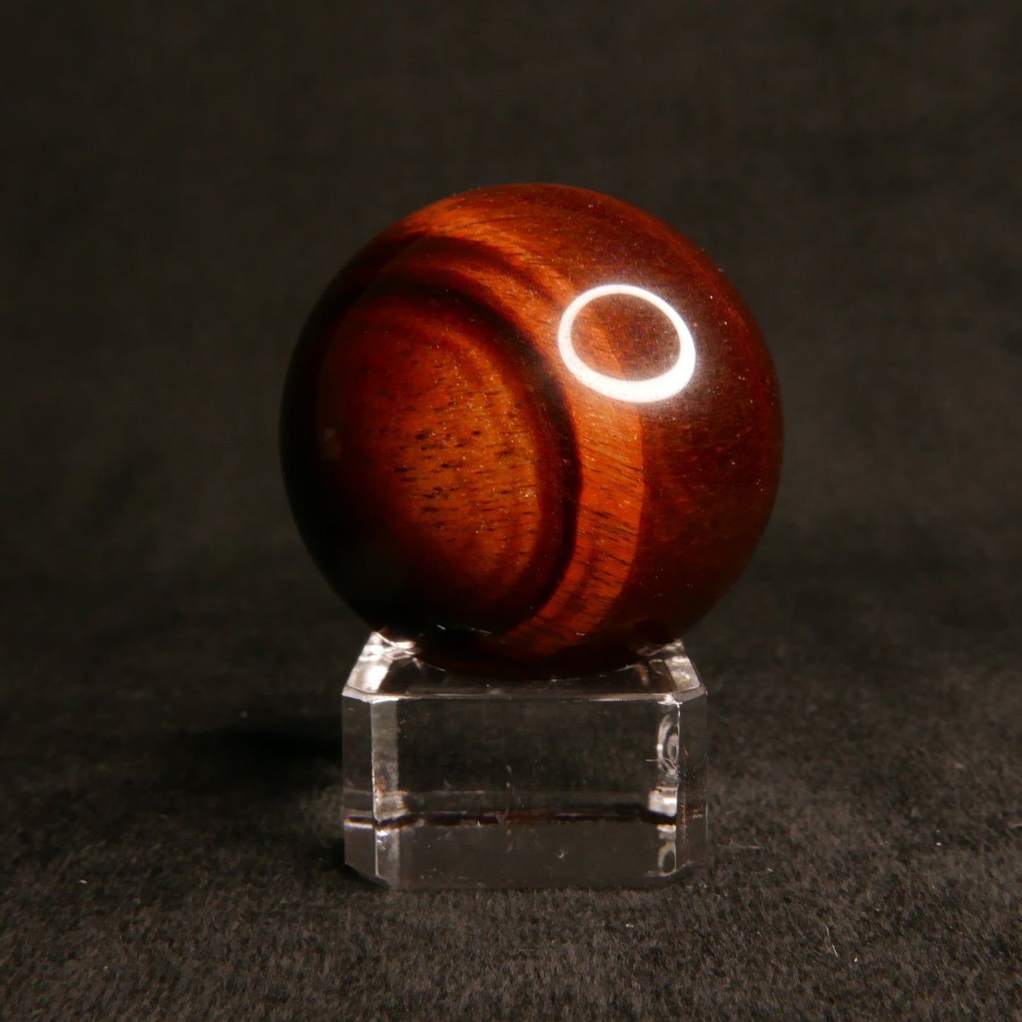 Red Tiger Eye Sphere with Glass Stand | Snow Heart Crystals - Online Crystal Shop Canada