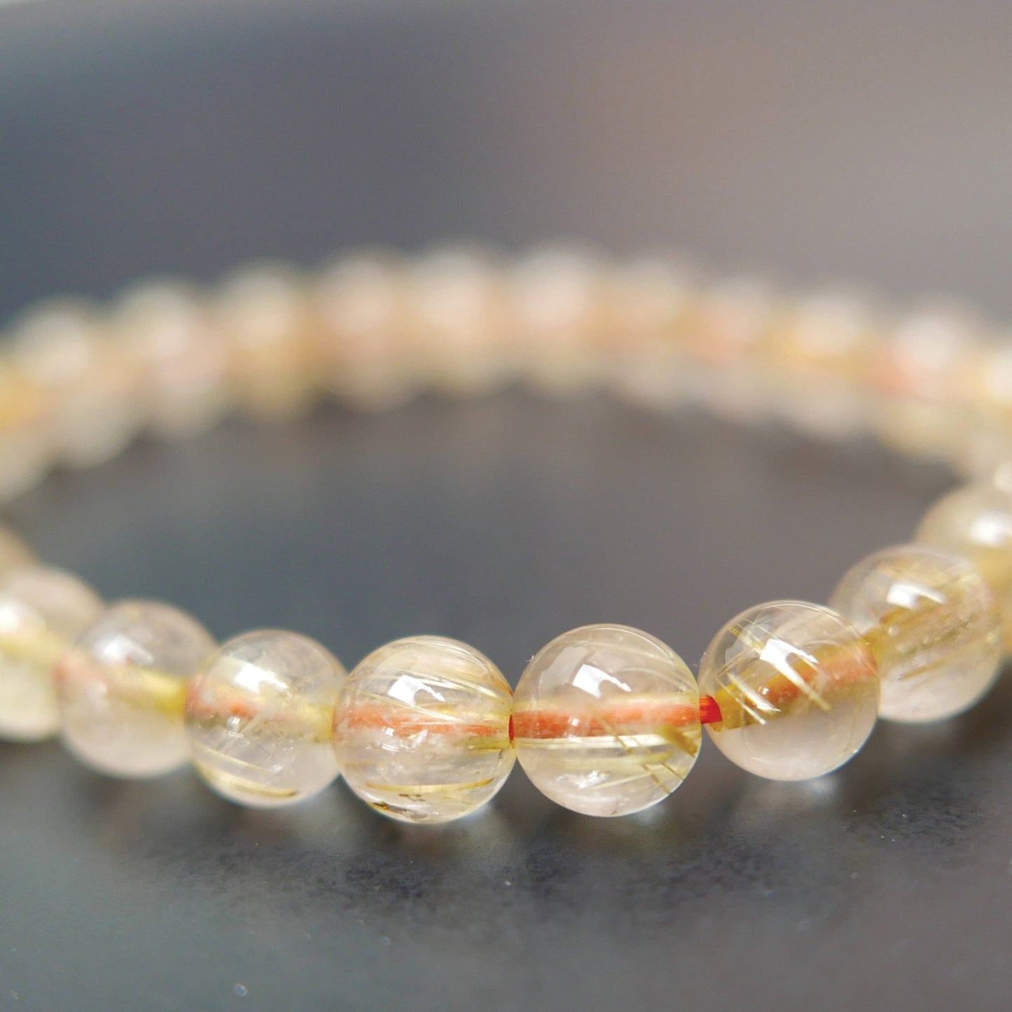 golden rutile bead bracelet