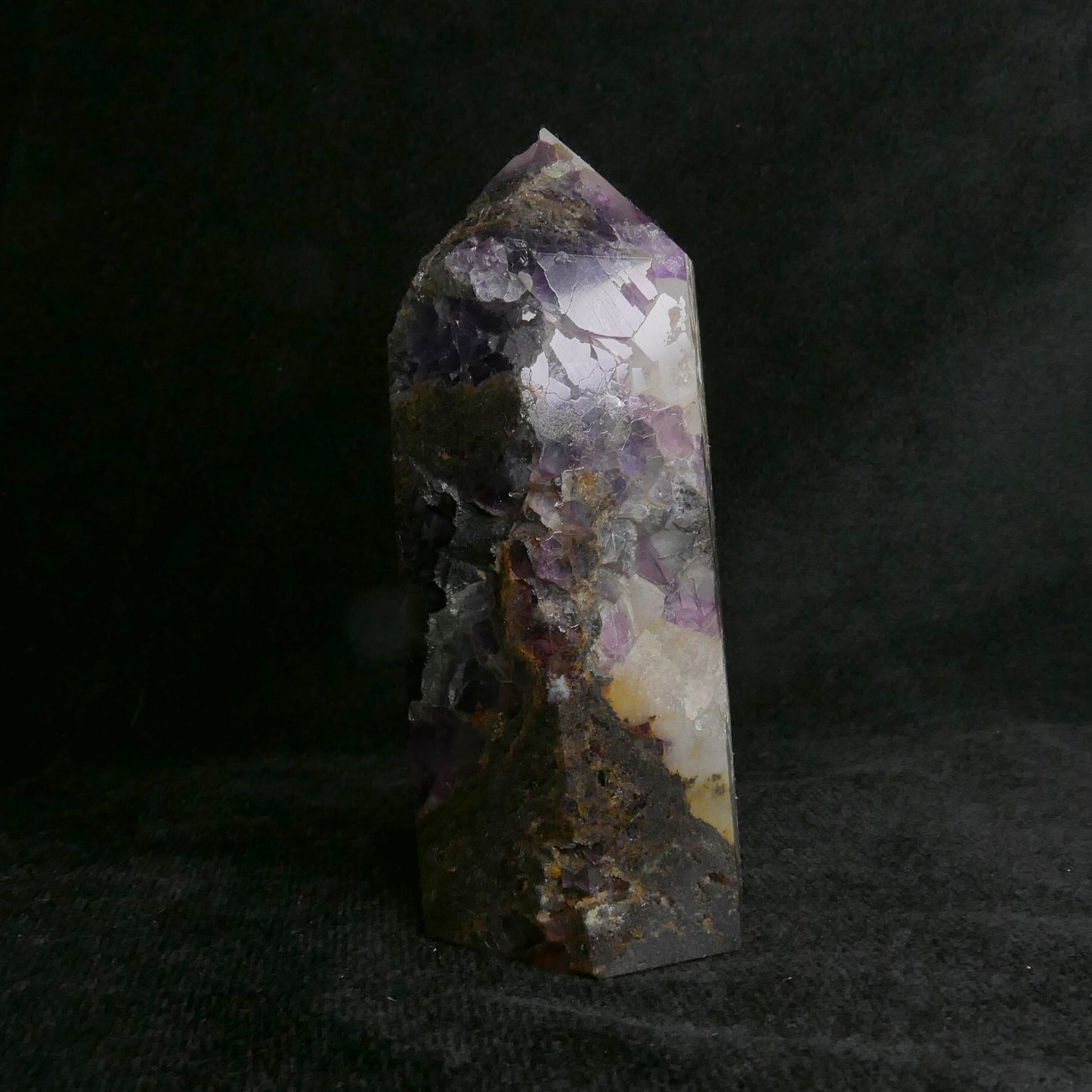 Fluorite and Sphalerite Tower | Snow Heart Crystals - Online Crystal Shop Canada