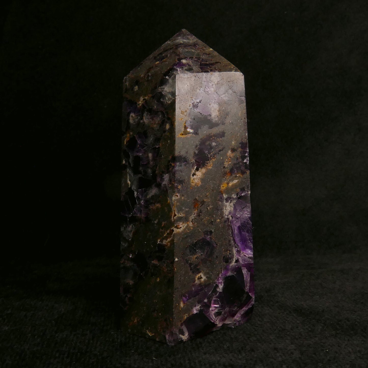 Fluorite and Sphalerite Tower | Snow Heart Crystals - Online Crystal Shop Canada