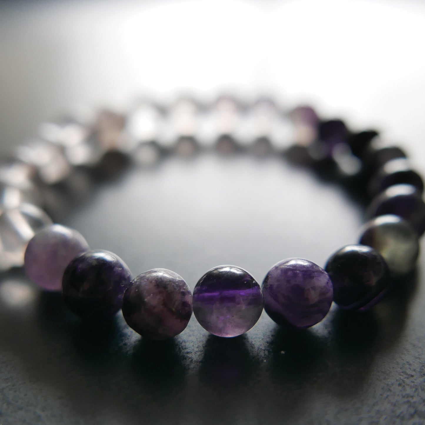 Fluorite Bracelet - Purple "Ombre Style" (8mm)