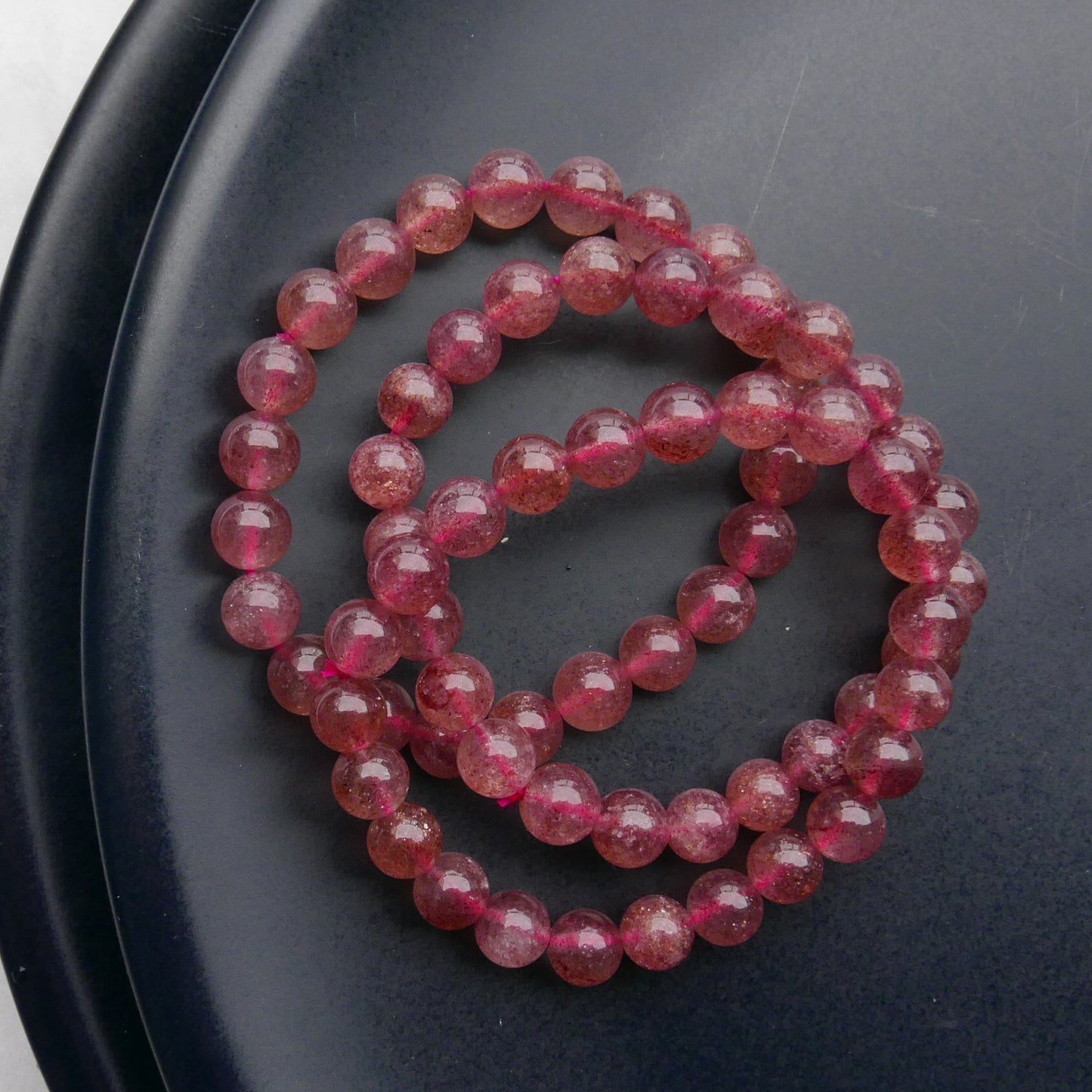 Strawberry Quartz Bead Bracelet | Snow Heart Crystals - Online Crystal Shop Canada