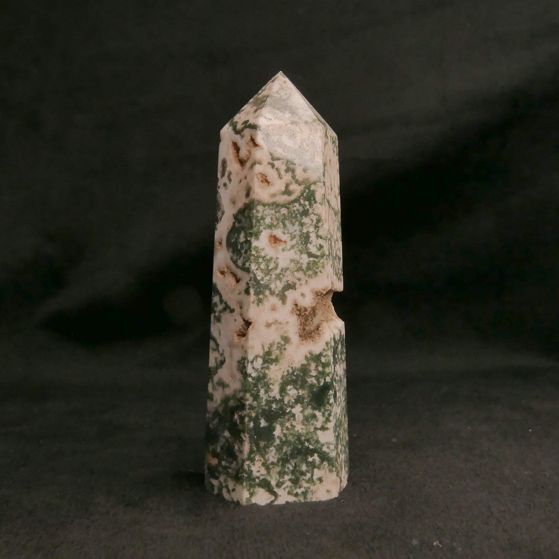 Moss Agate Tower | Snow Heart Crystals