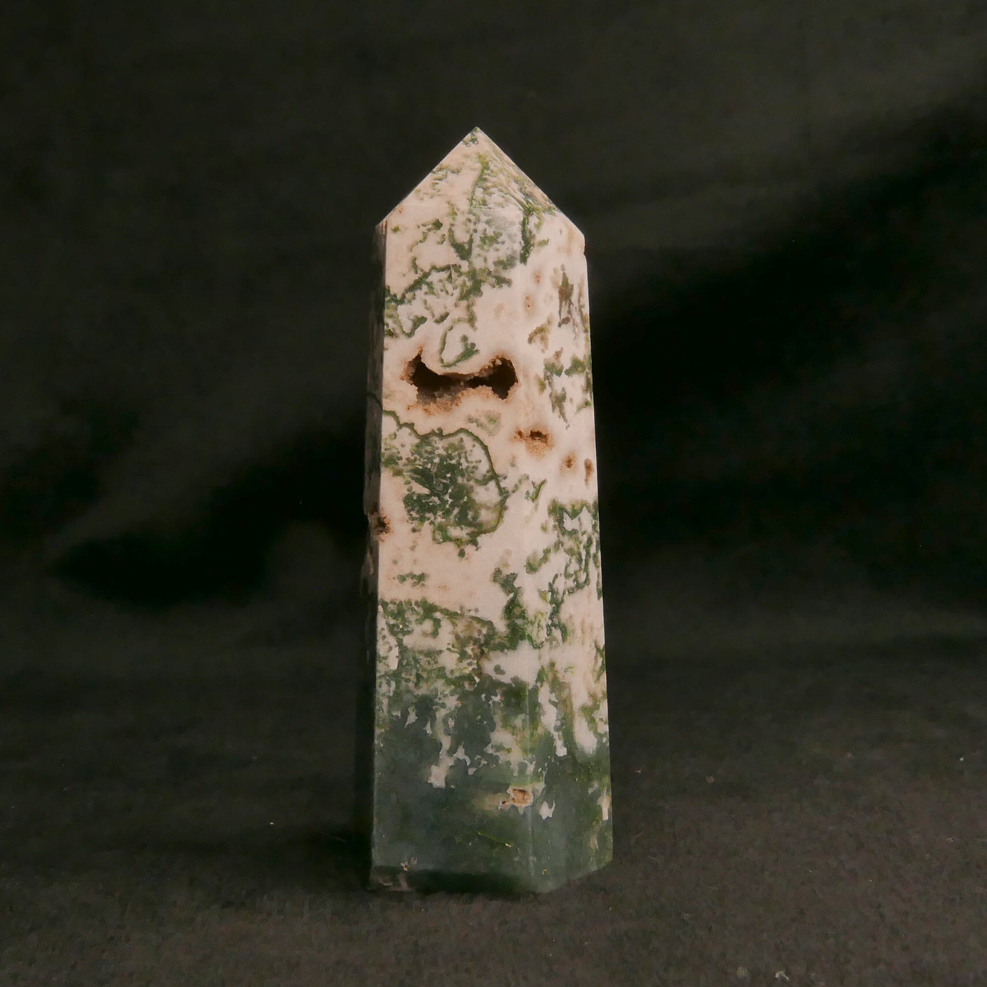 Moss Agate Tower | Snow Heart Crystals