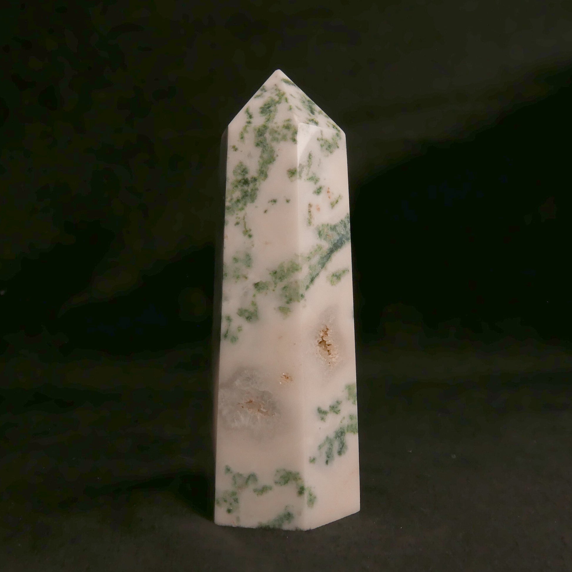 Moss Agate Tower | Snow Heart Crystals