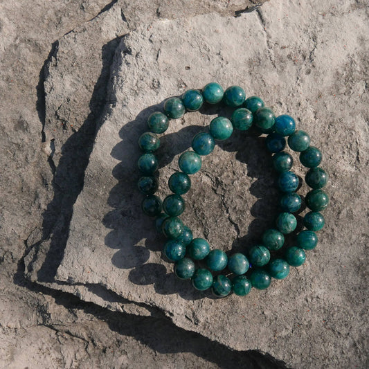 Apatite Bead Bracelet (8-8.5mm) | Snow Heart Crystals - Online Crystal Shop Canada 