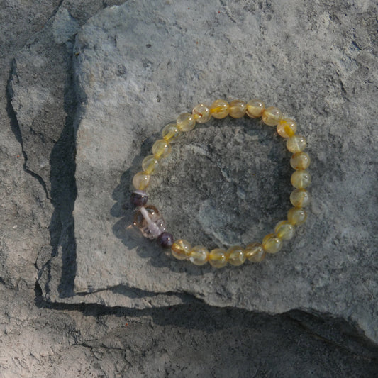 Golden Rutile Bracelet with Ametrine Pixiu | Snow Heart Crystals