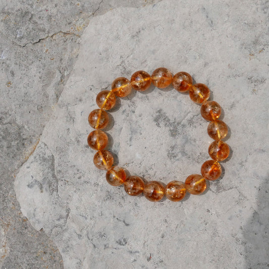 Citrine Bead Bracelet (11-11.5mm) | Snow Heart Crystals - Online Crystal Shop Canada 