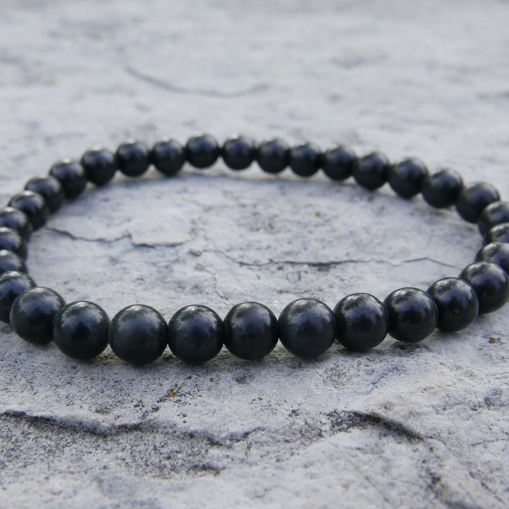 Shungite bracelet (6mm) | Snow Heart Crystals - Online Crystal Shop Canada 