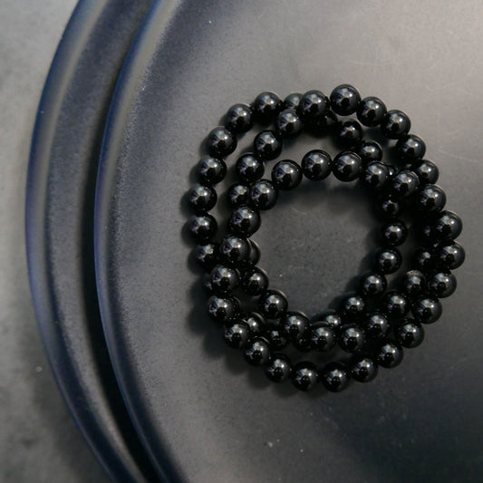 Black Obsidian Bracelet (8-8.5mm) | Snow Heart Crystals - Online Crystal Shop Canada 